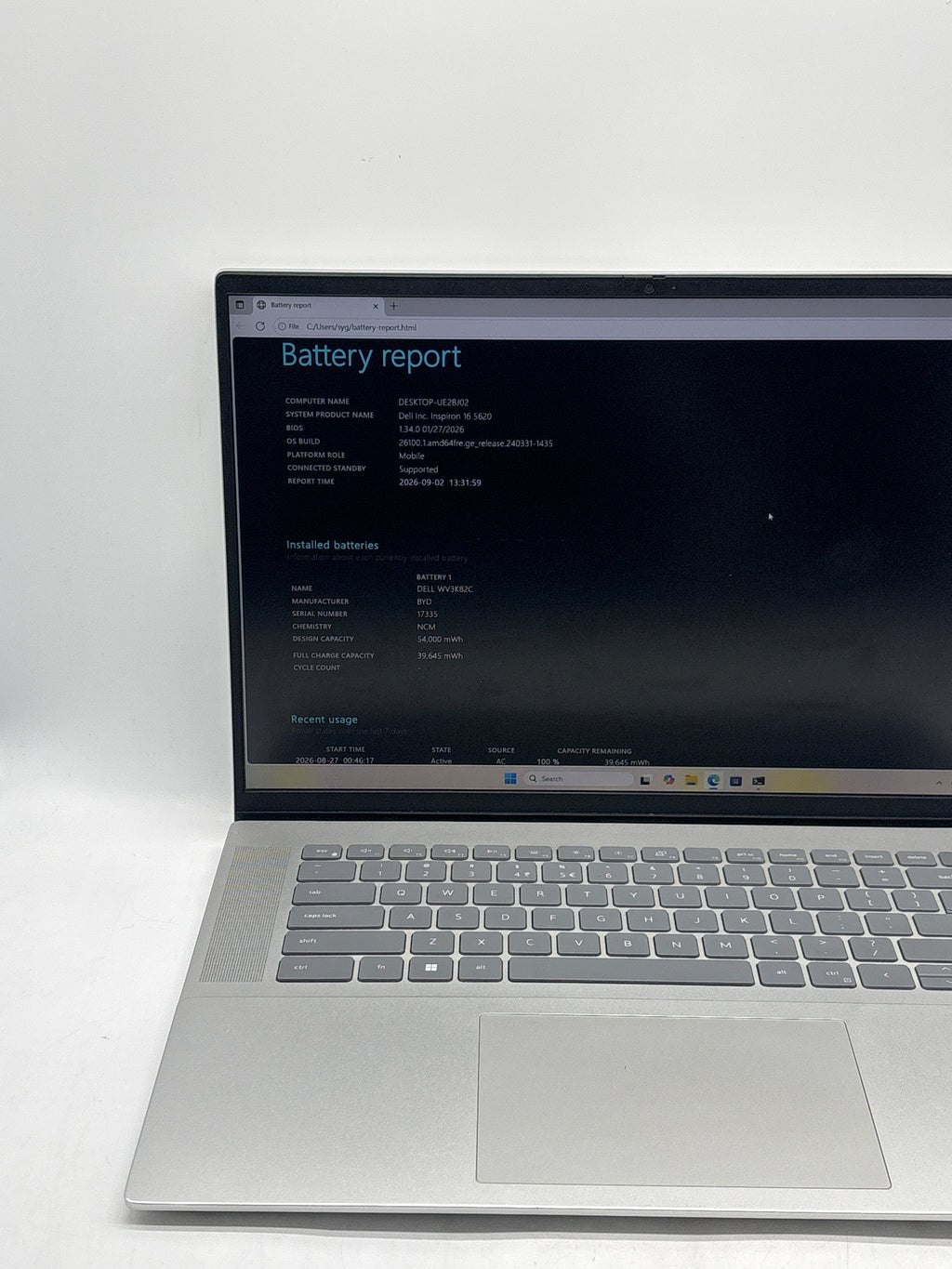 Dell Inspiron 16 5620 16" Intel Core i7-1255U 16GB RAM 512GB SSD MX570A Silver - Used