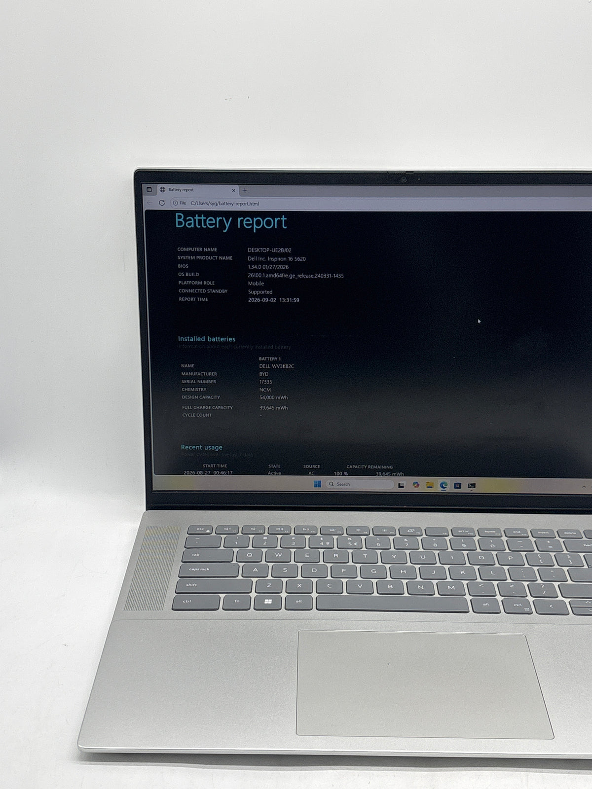 Dell Inspiron 16 5620 16" Intel Core i7-1255U 16GB RAM 512GB SSD MX570A Silver - Used