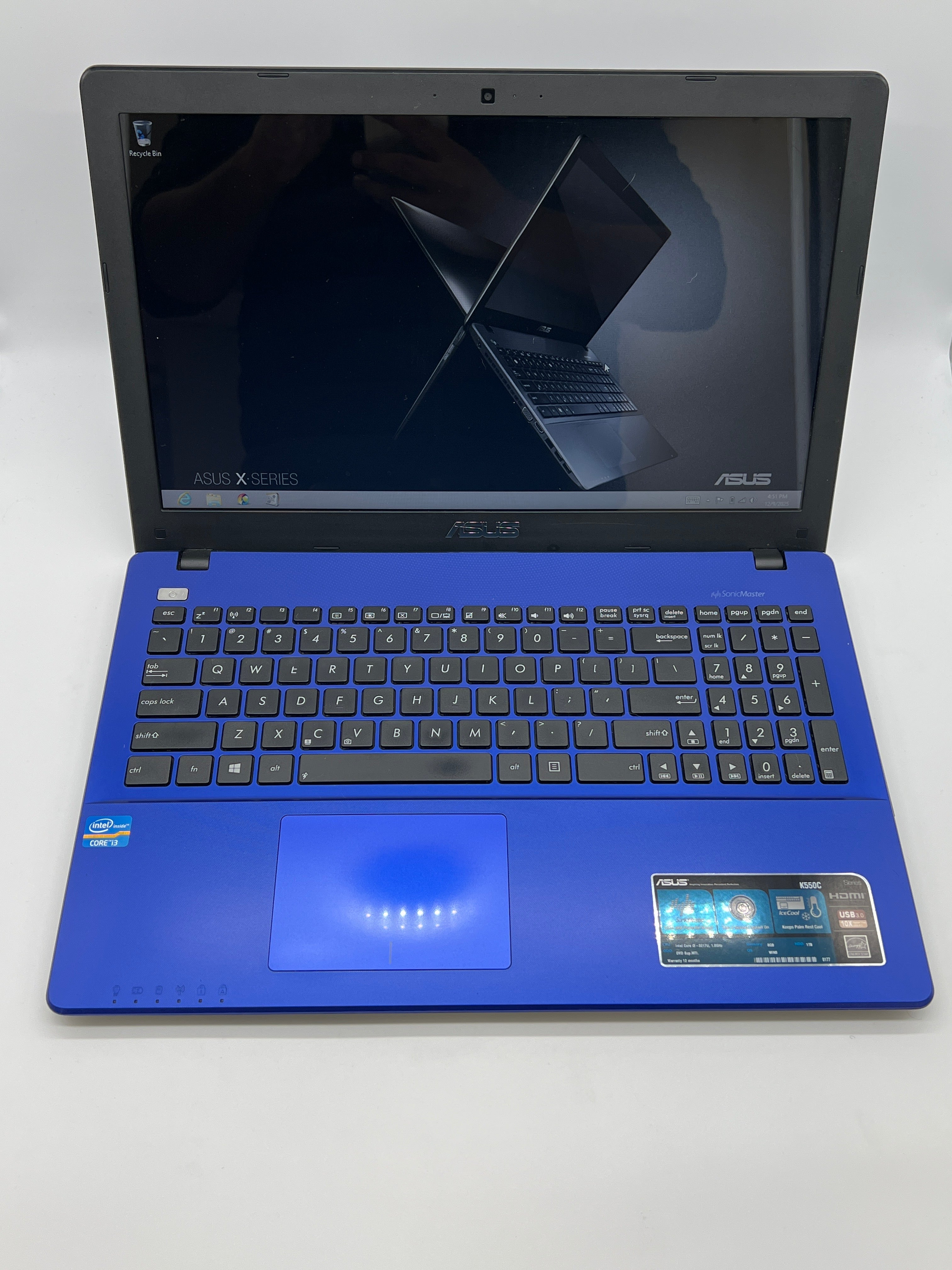 Asus KC550C 15.6 inch i5 3217U 8GB RAM 1TB Storage Laptop Blue Used