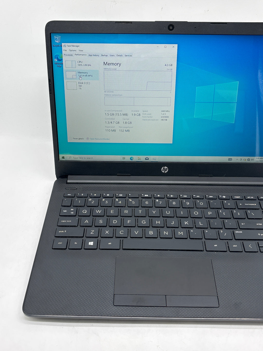HP 14-DK1013DX AMD Athlon Gold 3050U 4GB RAM 128GB SSD 14in Laptop - Used