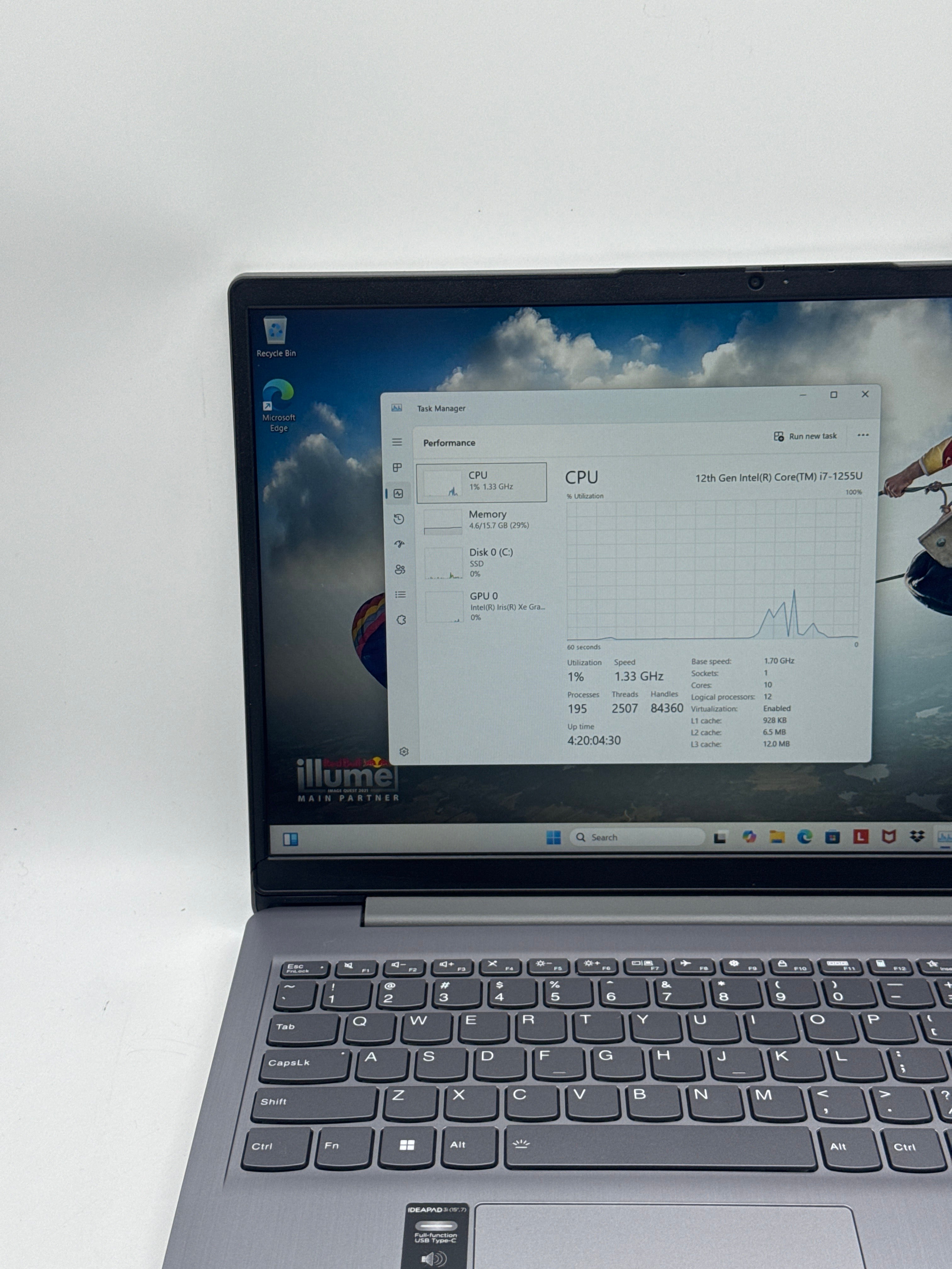 Lenovo IdeaPad 3 15IAU7 Touch i7-1255U 16GB RAM 512GB SSD