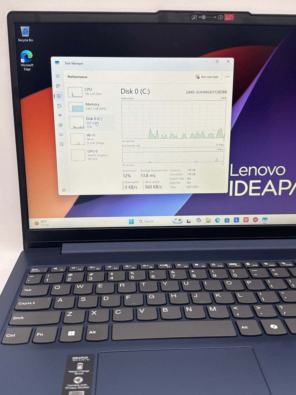 Lenovo IdeaPad Slim 3 15ITN9 Intel N150 8GB RAM 128GB SSD 15in Blue - Used
