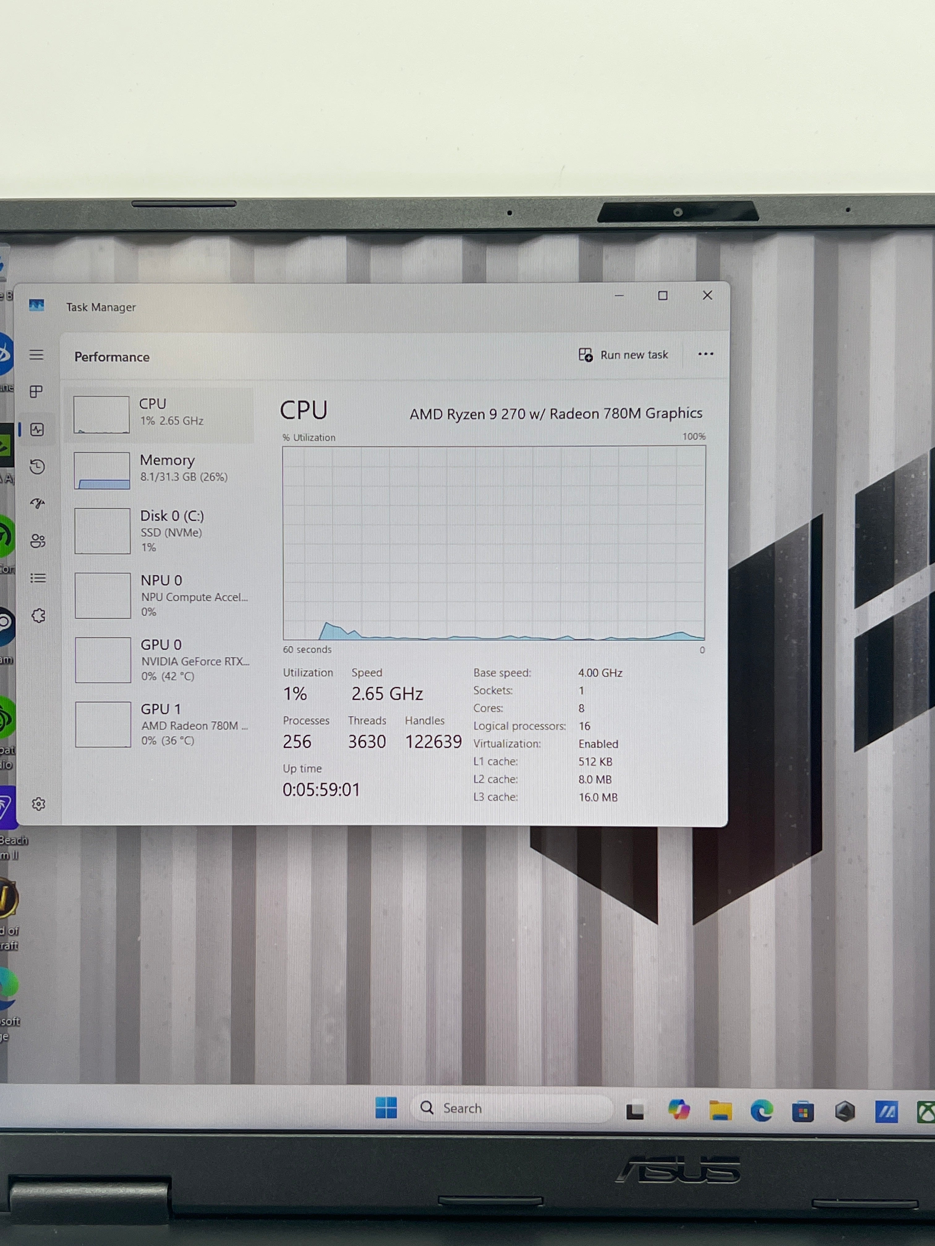 ASUS TUF Gaming A16 Ryzen 9 32GB Ram 1TB SSD RTX 5070 Black