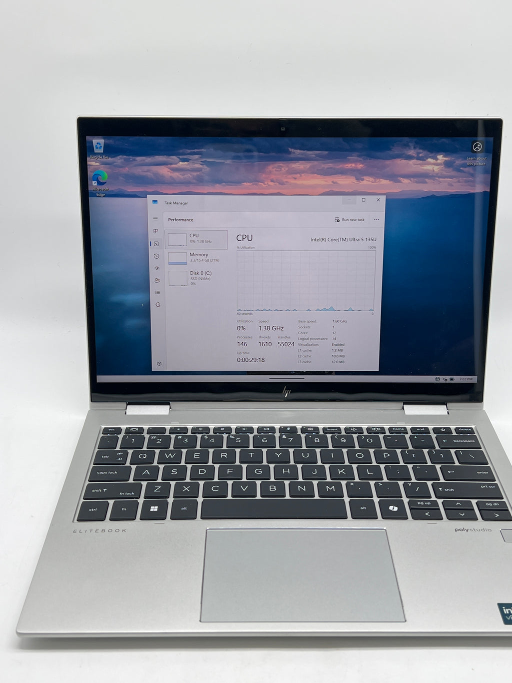 HP Elite x360 830 G11 Ultra 5 135U 16GB RAM 256GB SSD - For Parts (Read)