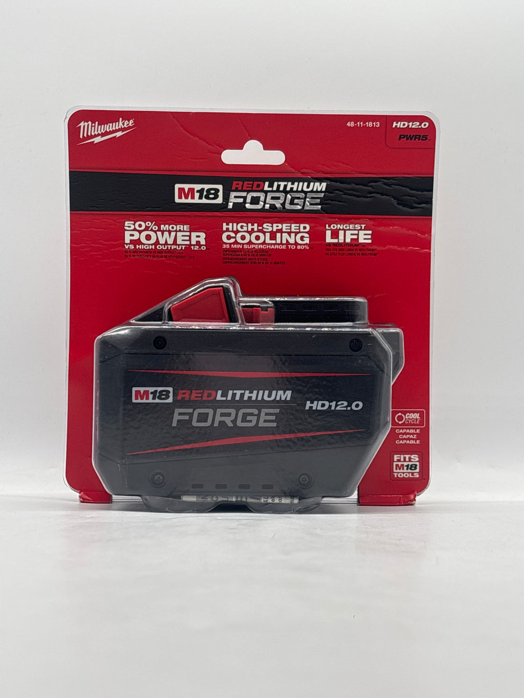 Milwaukee 48-11-1813 M18 18V REDLITHIUM FORGE HD 12.0Ah Battery Pack - New