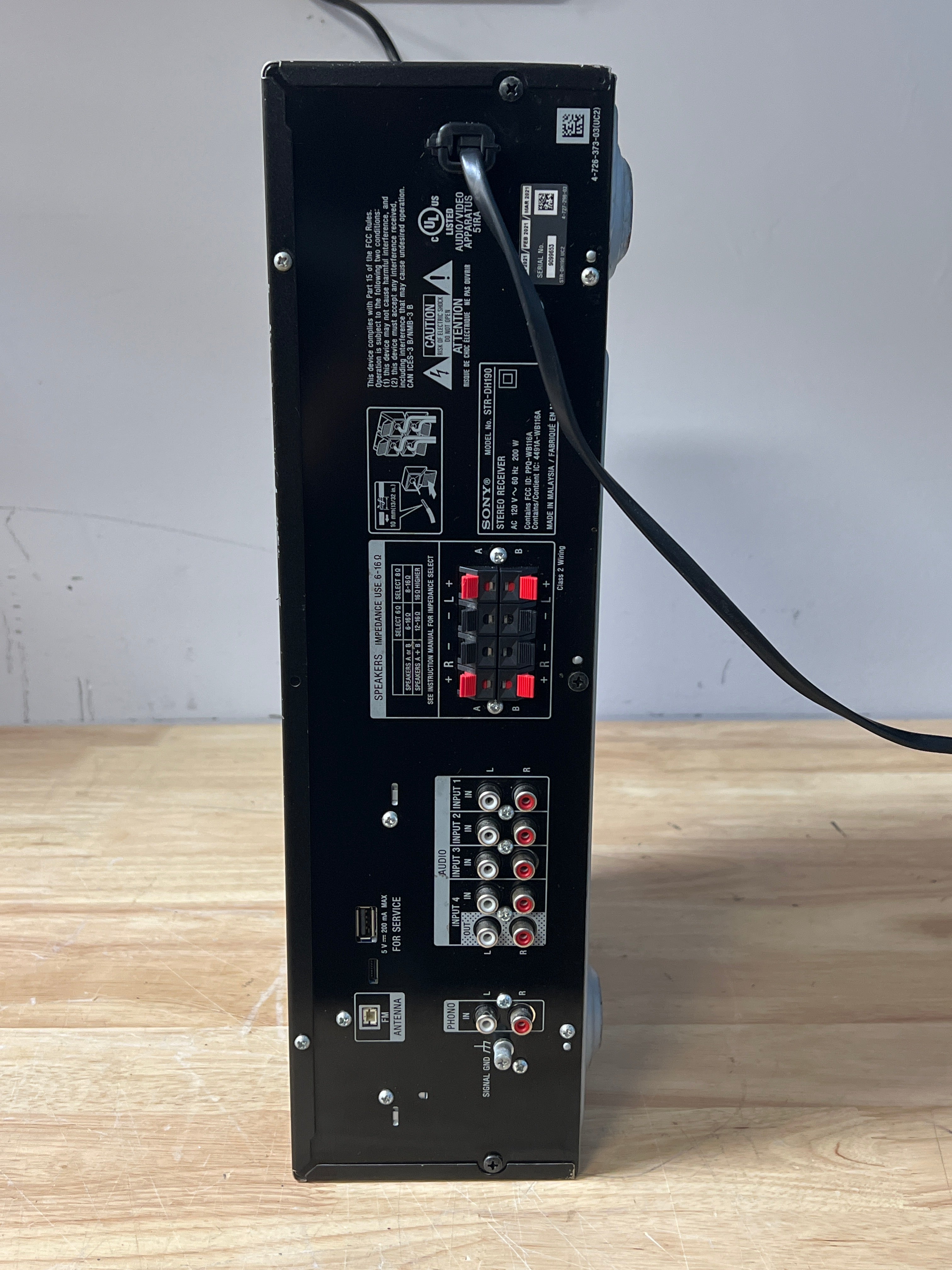 Sony STR-DH190 Stereo Receiver 2.0 Channel Black - For Parts