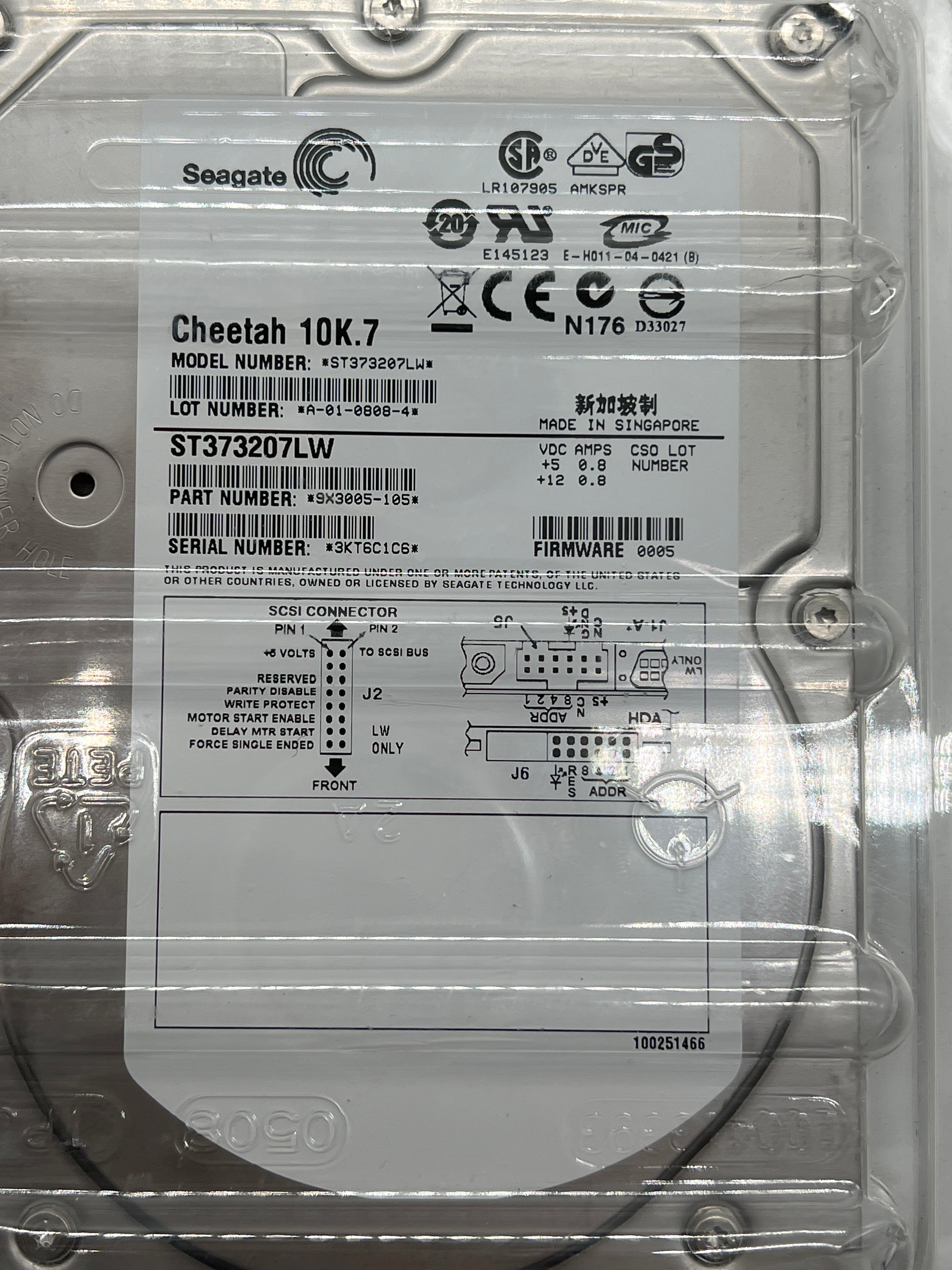Seagate Cheetah ST373207LW 73GB SCSI 3.5 Internal Hard Drive Silver Open Box