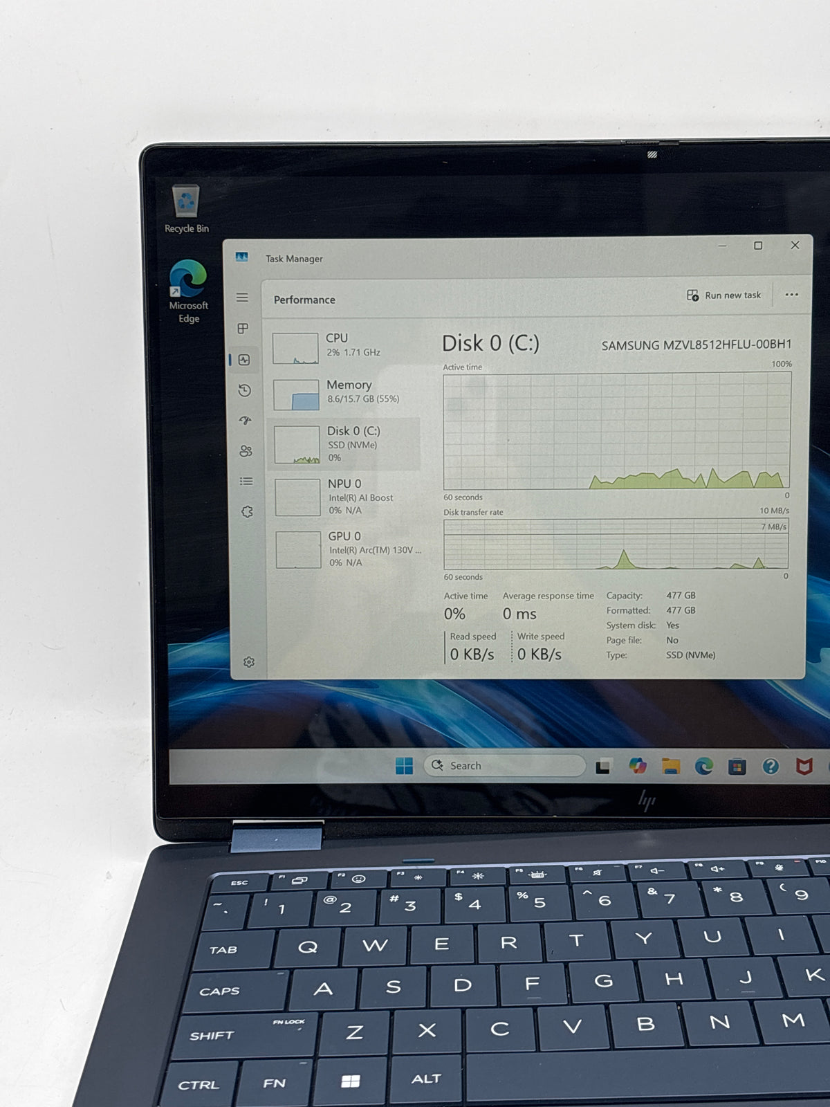 HP Omnibook X Flip 14-fm0013dx Ultra 5 226V 16GB RAM 512GB SSD Blue - Broken Hinge