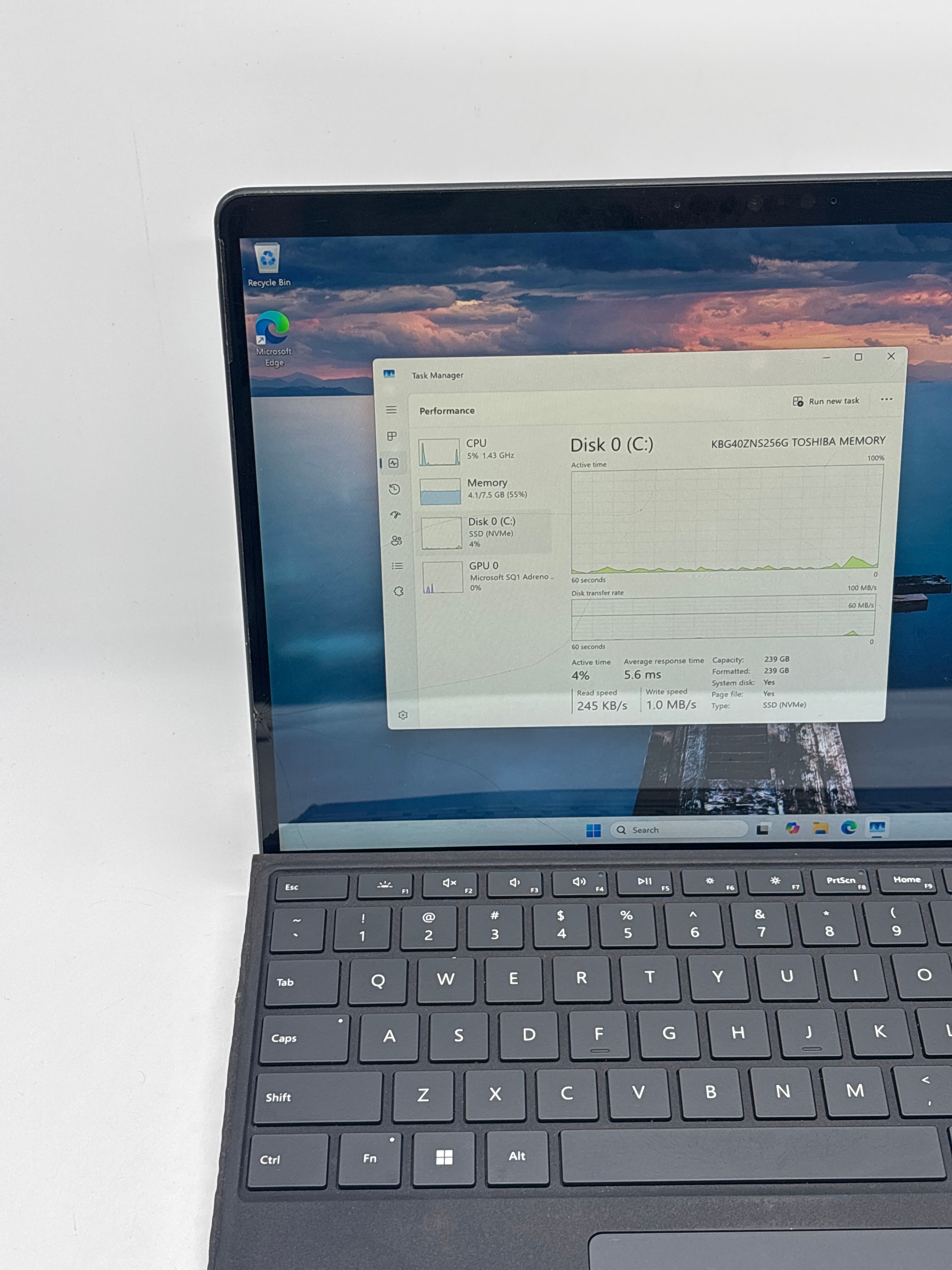 Microsoft Surface Pro X 1876 Microsoft SQ1 8GB RAM 256GB SSD - For Parts (Read DESC)