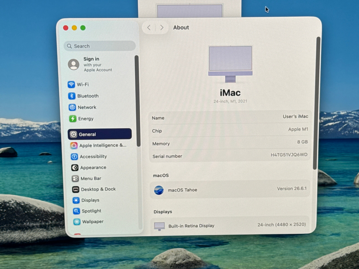 Apple iMac 24" M1 7-Core 8GB RAM 256GB SSD Purple - Used