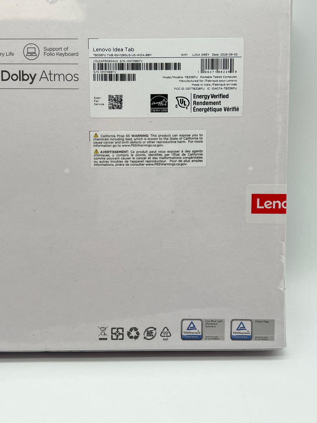 Lenovo Idea Tab 11 Inch Tablet 128GB 4GB RAM Gray New In Box