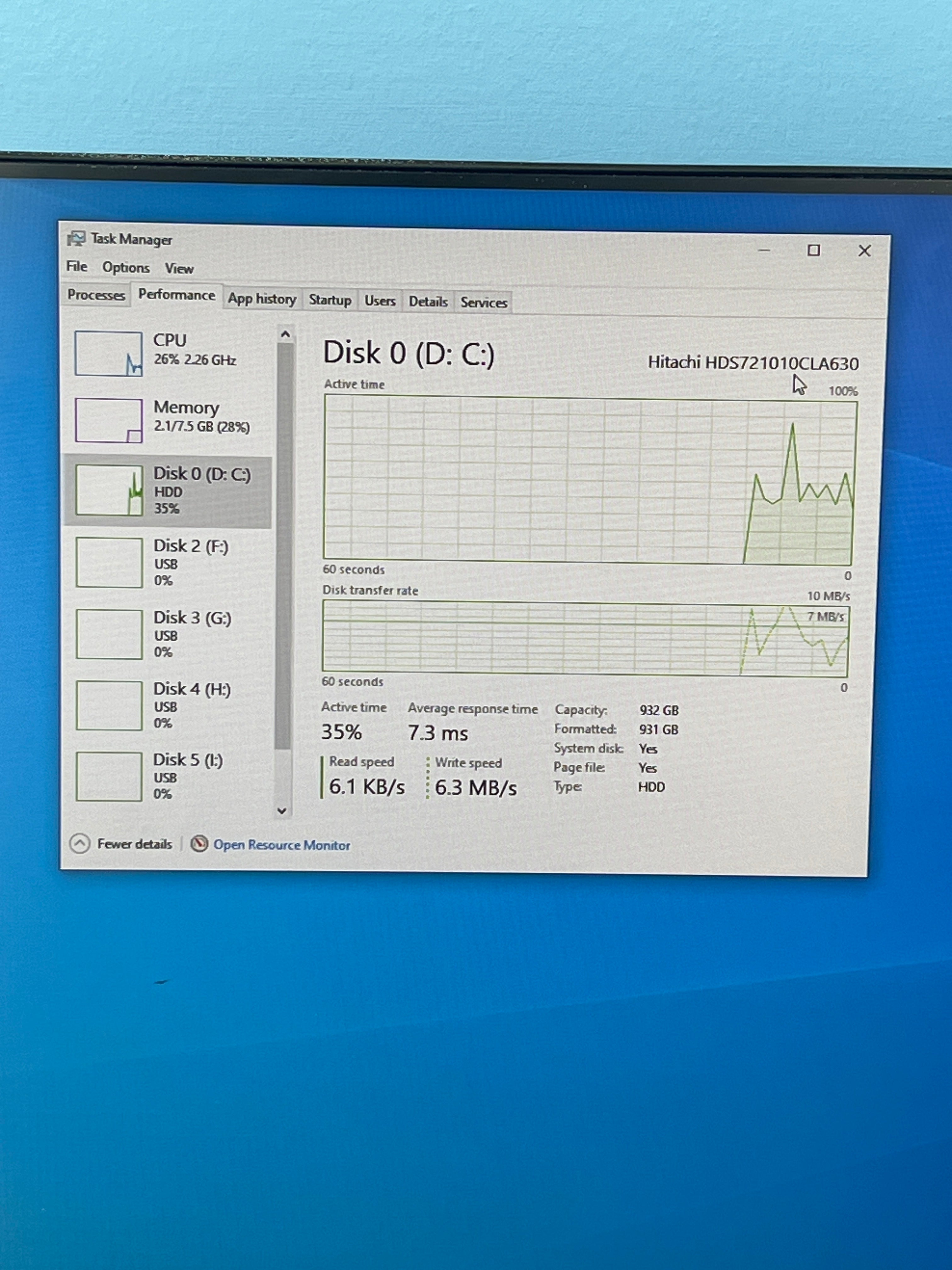 HP Pavilion P7-1234 AMD A6-3650 8GB RAM 1TB HDD - Used