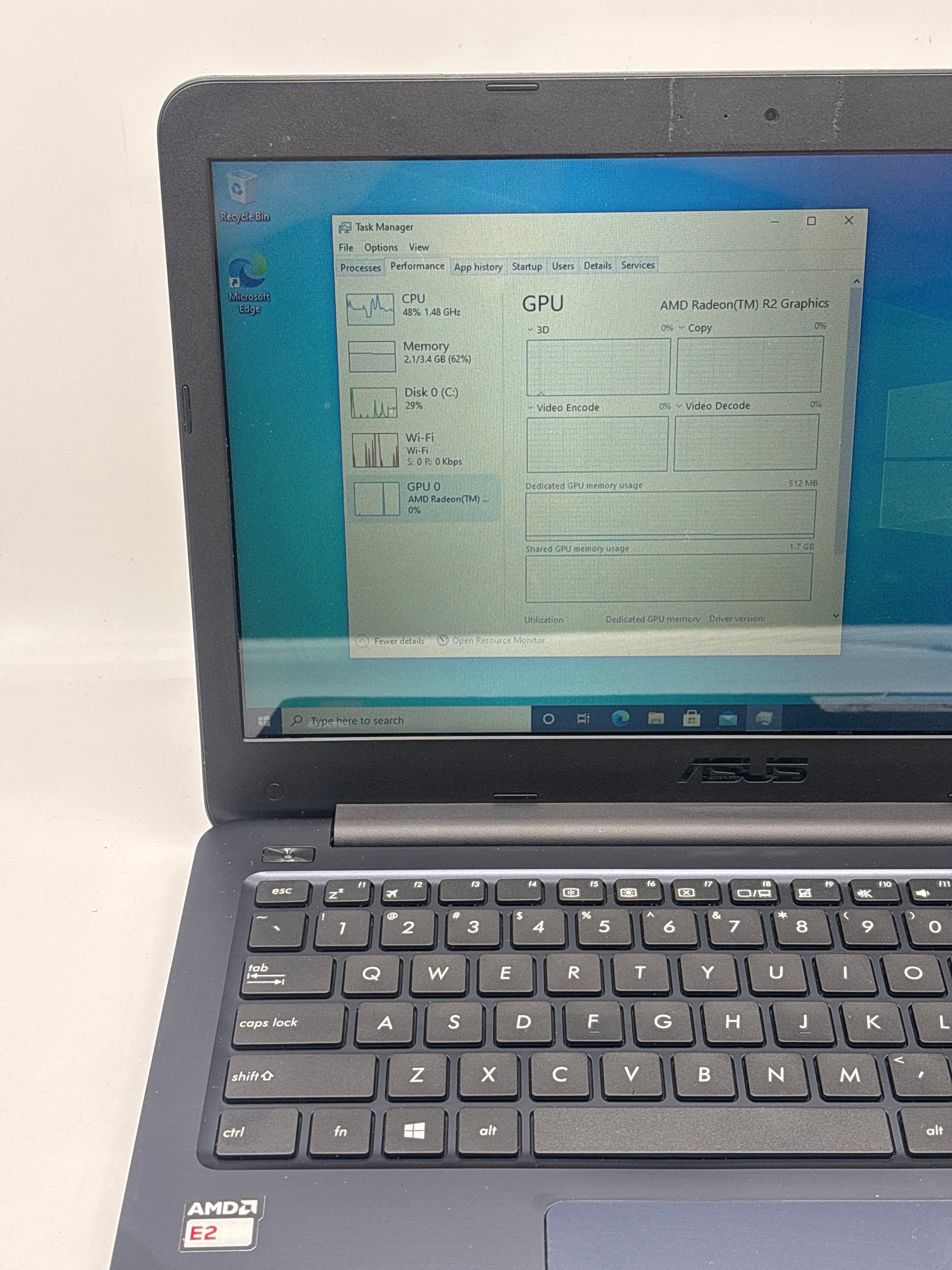 Asus E402W AMD E2-6110 APU 4GB RAM 64GB Storage - For Parts (Read DESC)