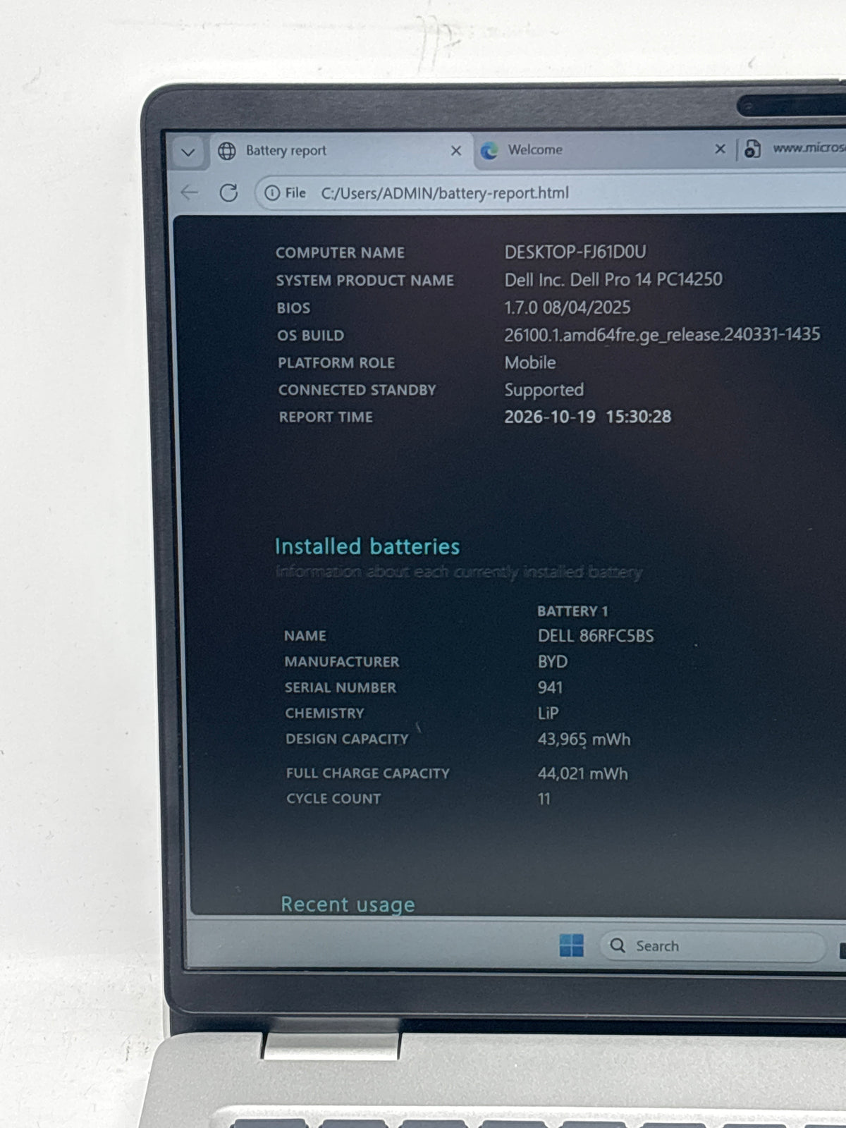 Dell Pro 14 PC14250 Ultra 5 235U 32GB RAM 256GB SSD Win11 - Used