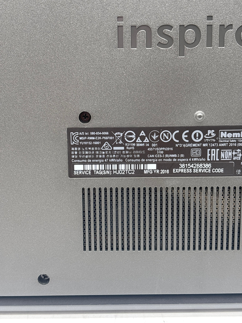 Dell Inspiron 15 5567 i5-7200U 12GB RAM 1TB HDD - Bad HDD