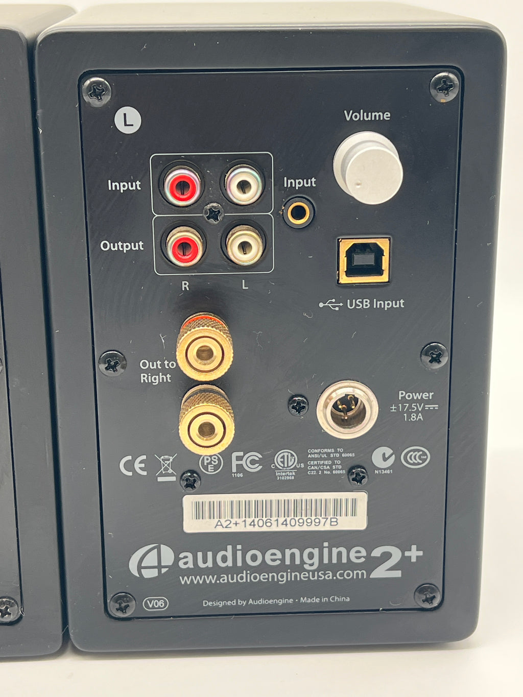 Audioengine A2+ 6in Black Wired Desktop Speakers 2.0 Table Speaker- Used