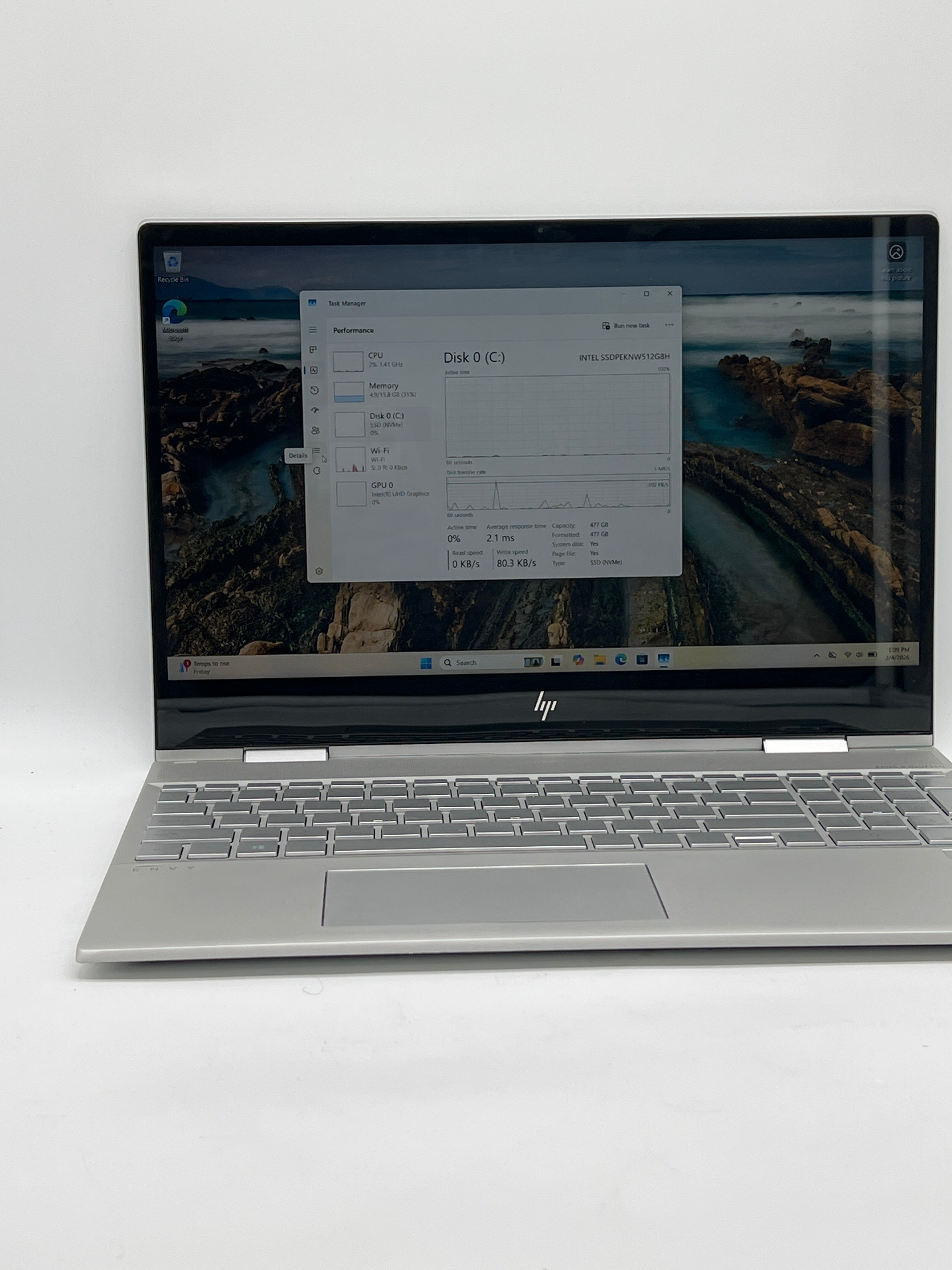 HP Envy x360 Convertible 15-dr1066nr i7-10510U 16GB RAM 512GB SSD Silver - Used