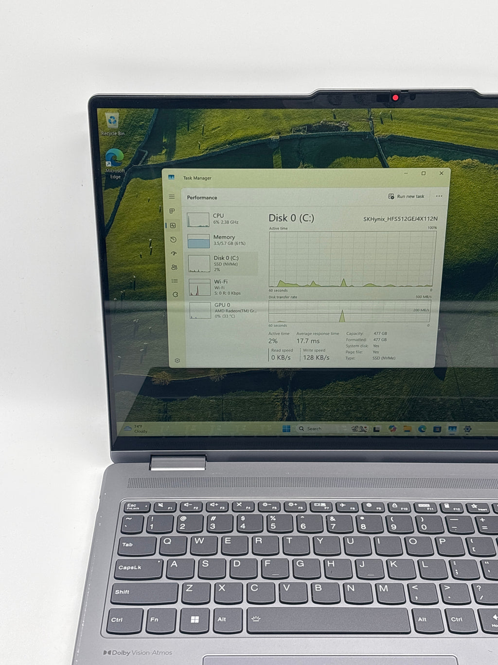 Lenovo Yoga 7 16ARP8 Ryzen 5 7535U 8GB RAM 512GB SSD