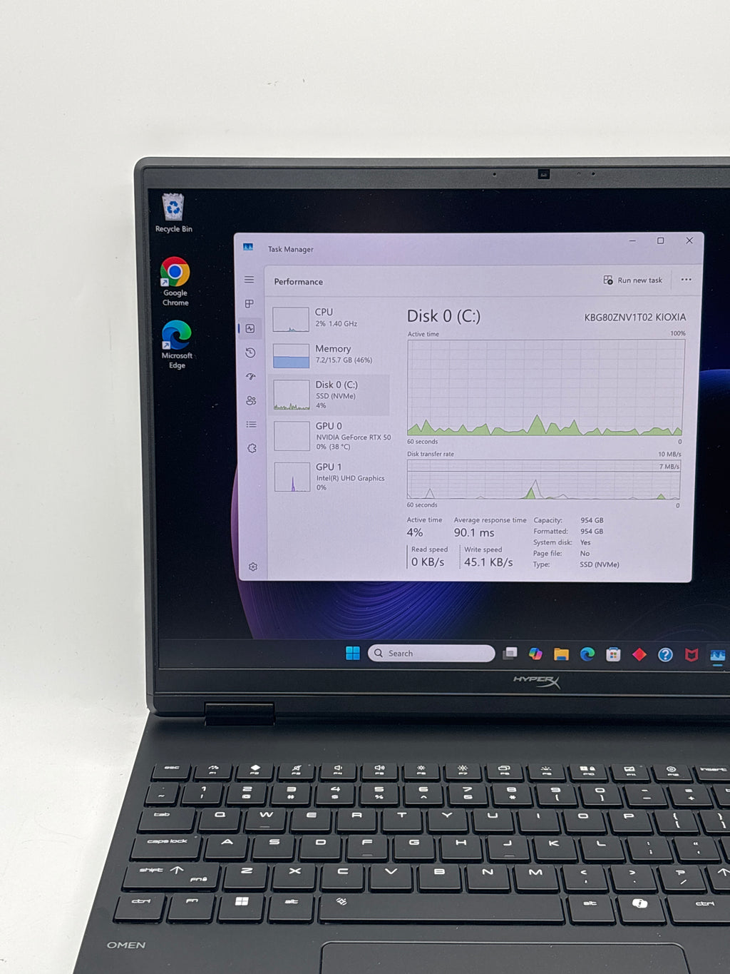 HP HyperX OMEN 15-ga0762nr 15" Intel Core i7-14650HX 16GB RAM 1TB SSD RTX 5060 - Used