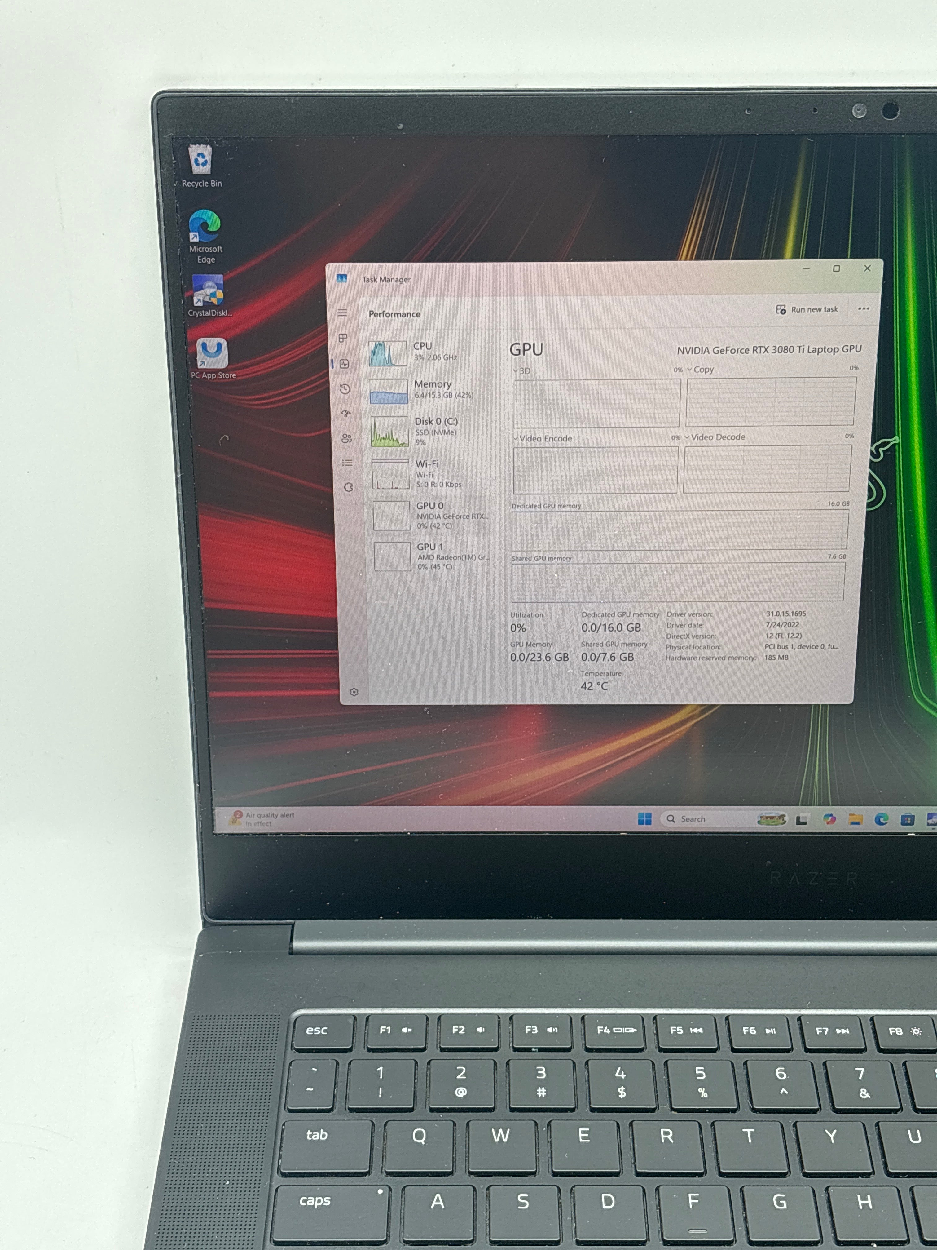 Razer Blade 14 RZ09-0427 Ryzen 9 6900HX 16GB RAM 1TB SSD RTX 3080 Ti