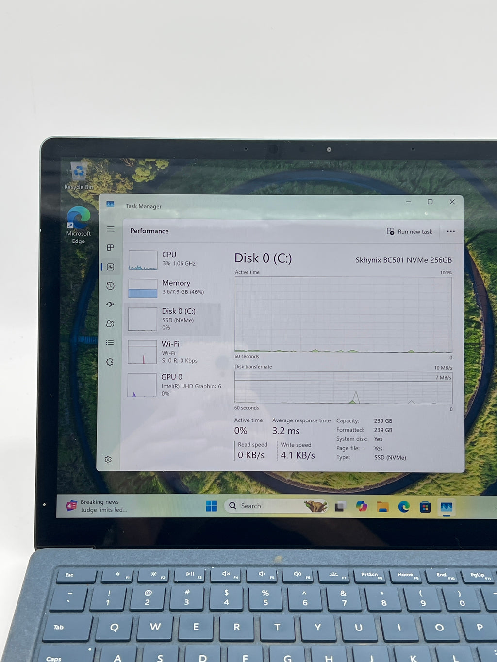 Microsoft Surface Laptop 2 i5-8250U 8GB RAM 256GB - For Parts (Trackpad Issue)