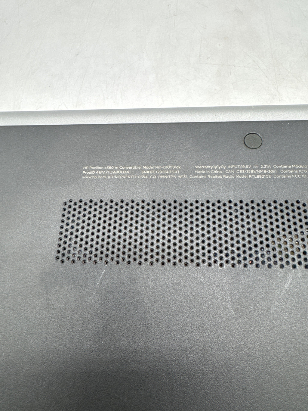 HP Pavilion x360 14-mcd0001x 14" Core i3 8130U 8GB RAM 500GB HDD Silver - Used
