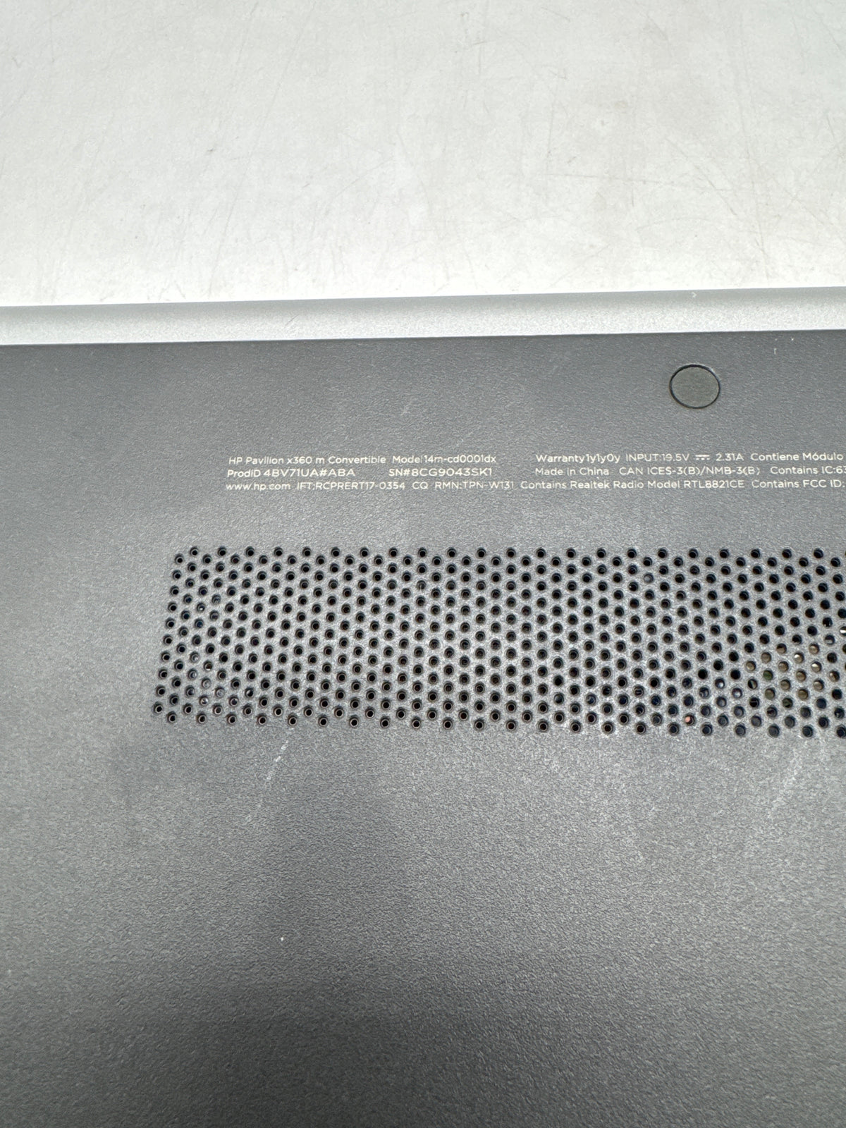 HP Pavilion x360 14-mcd0001x 14" Core i3 8130U 8GB RAM 500GB HDD Silver - Used
