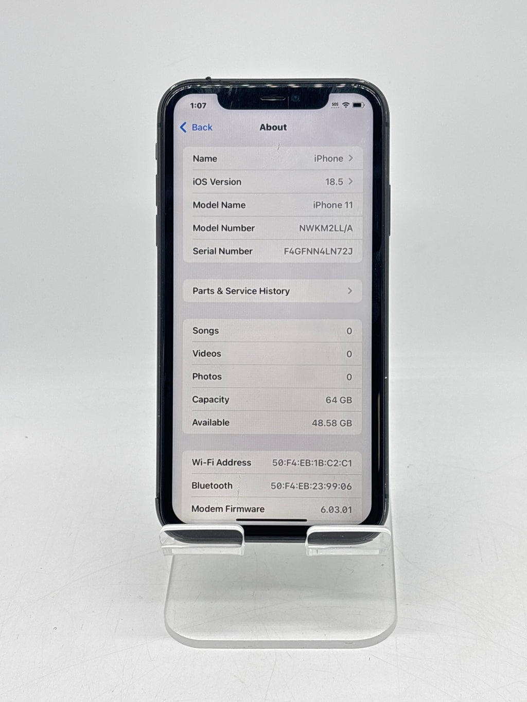 Apple iPhone 11 64 GB Black Unlocked - For Parts