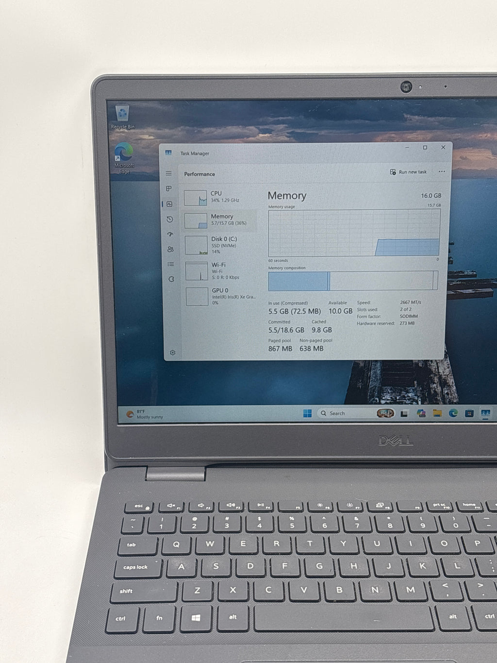 Dell Vostro 3500 i5-1135G7 16GB RAM 256GB SSD
