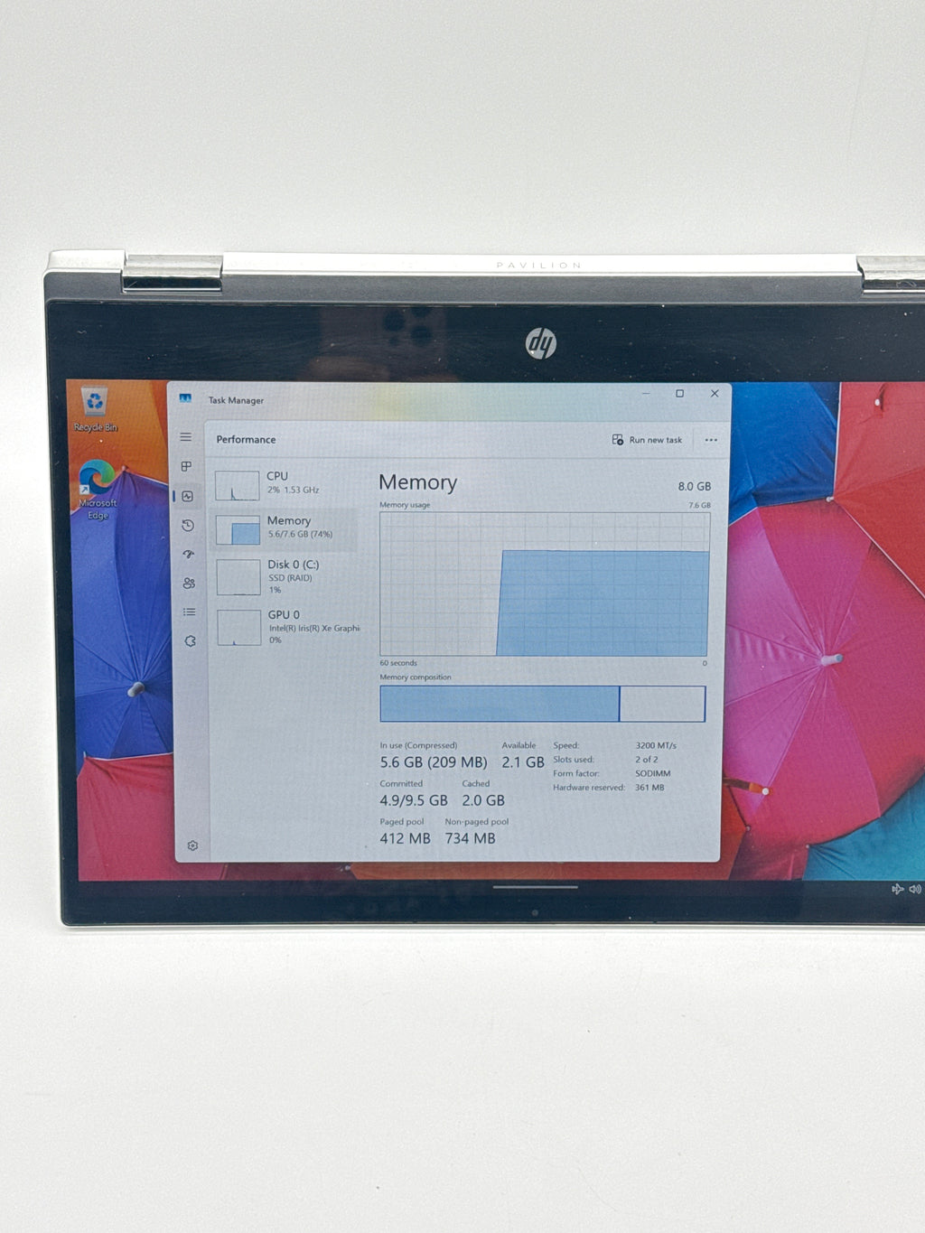 HP Pavilion x360 14-dw1010wm i5-1135G7 8GB RAM 256GB SSD