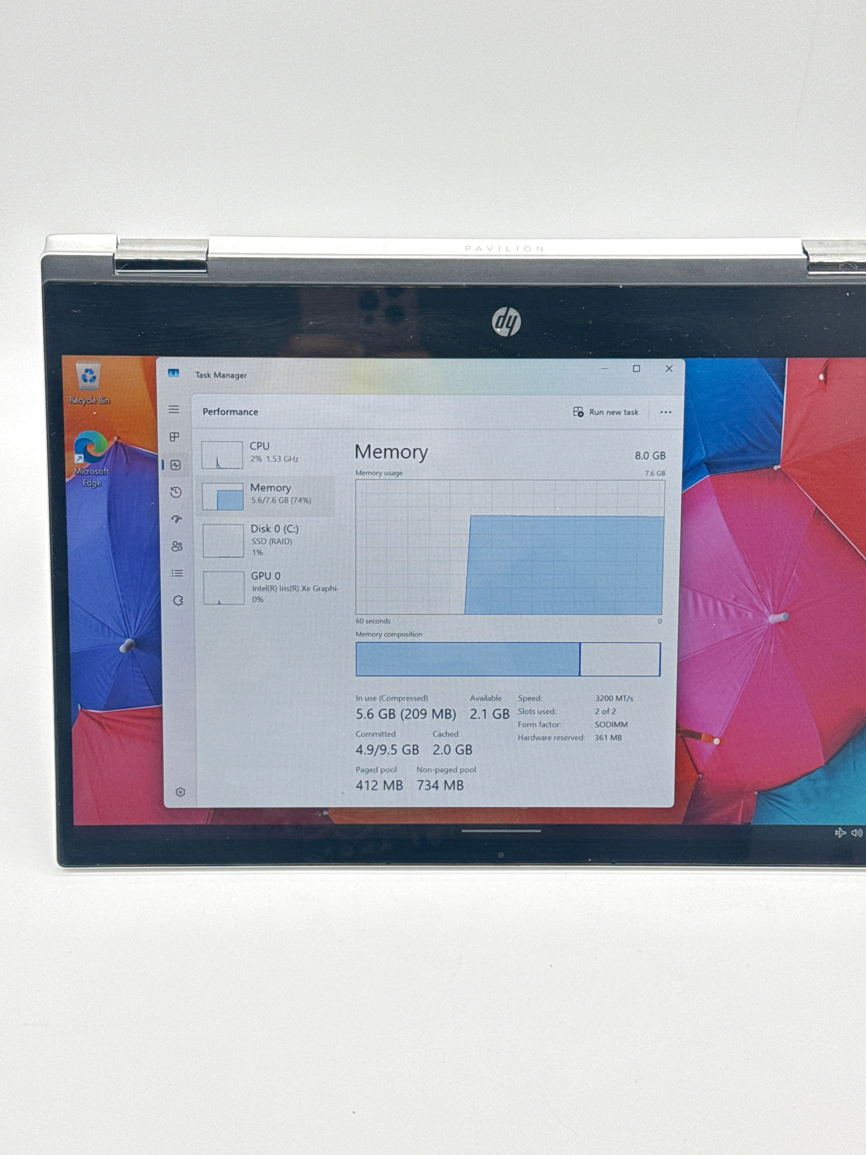 HP Pavilion x360 14-dw1010wm i5-1135G7 8GB RAM 256GB SSD