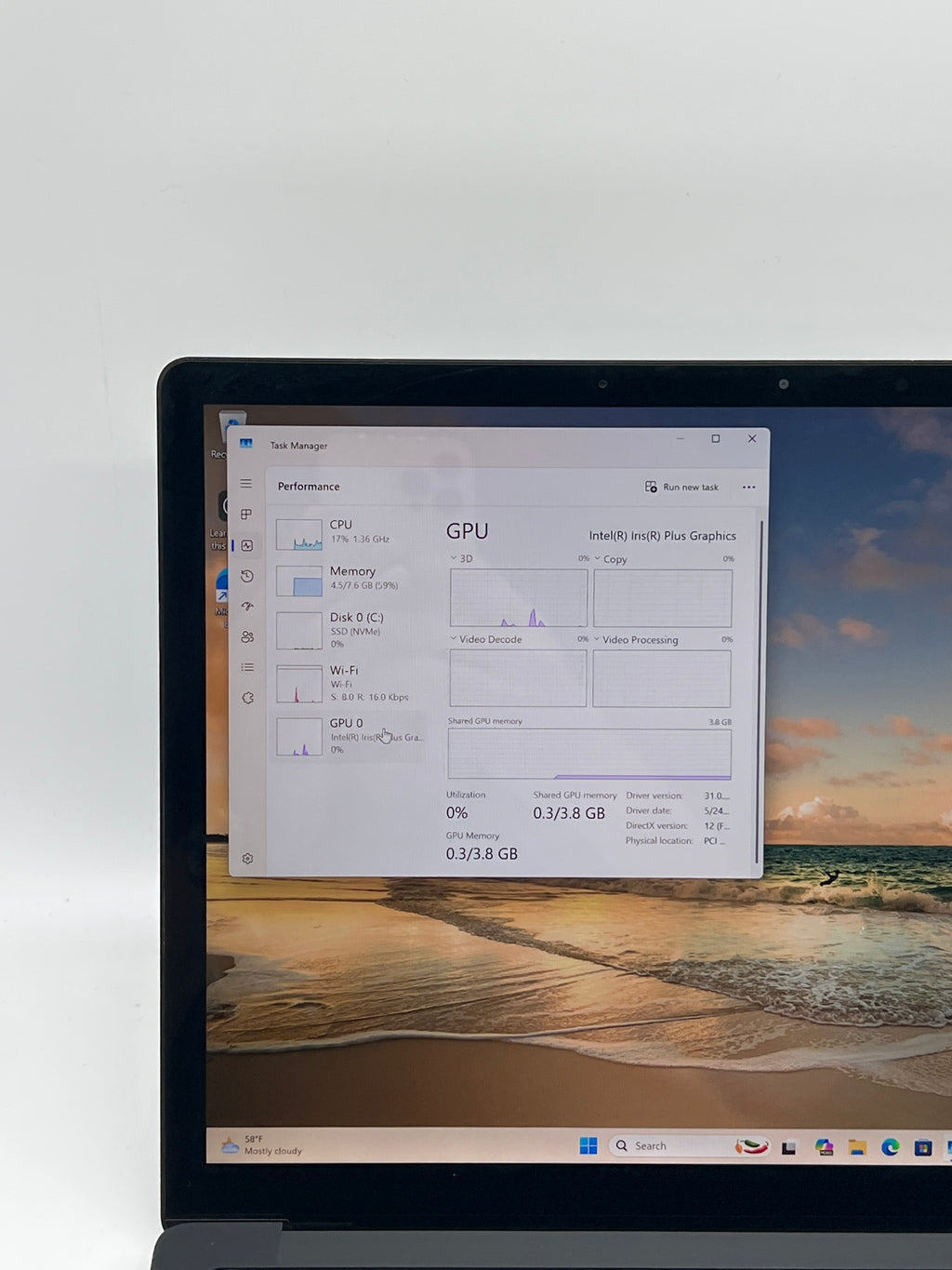Microsoft Surface Laptop 3 1868 15" Core i5-1035G7 1.2GHz 8GB RAM 256GB SSD
