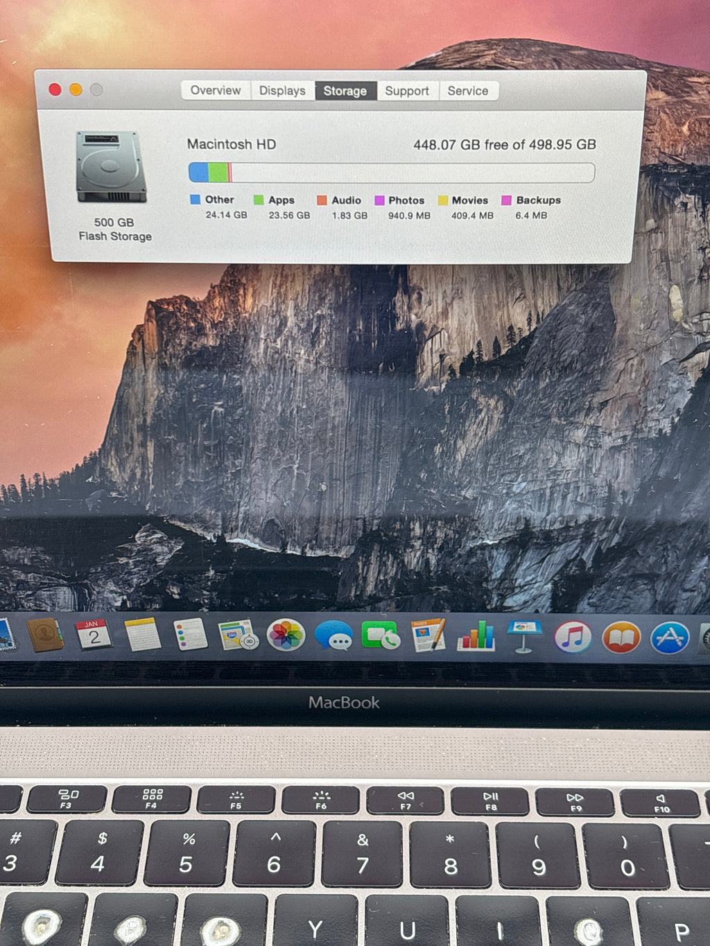Apple MacBook A1532 12" Core M 8GB RAM 512GB SSD Space Gray - For Parts