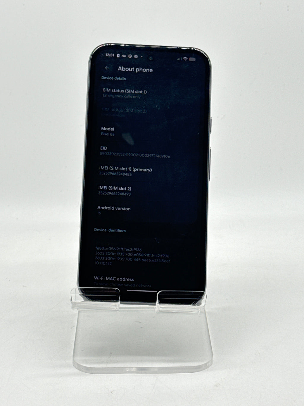 Google Pixel 8a Obsidian 128GB T-Mobile Locked - For Parts
