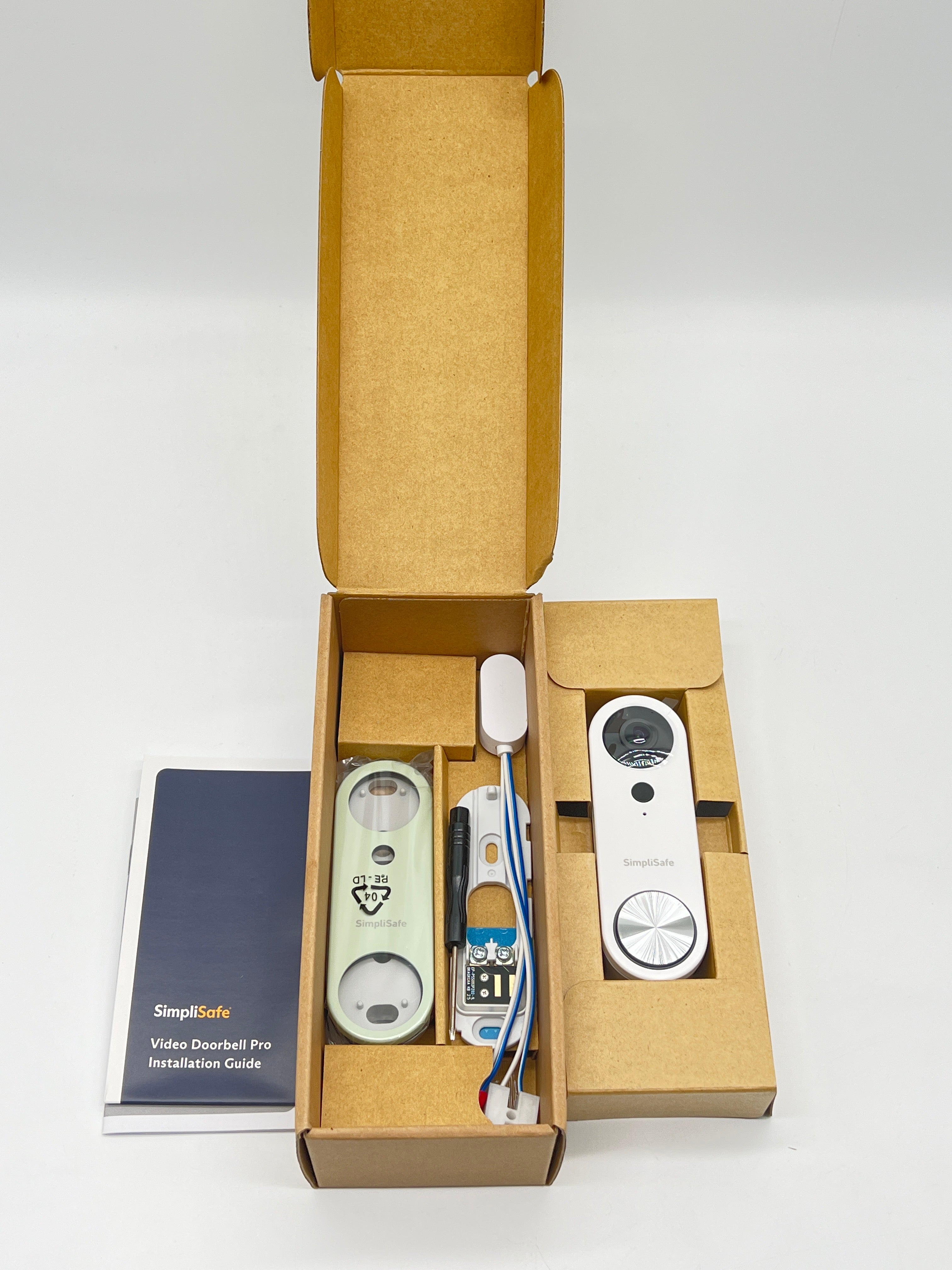 SimpliSafe Video Doorbell Pro Wired White Smart Home Compatible New Open Box