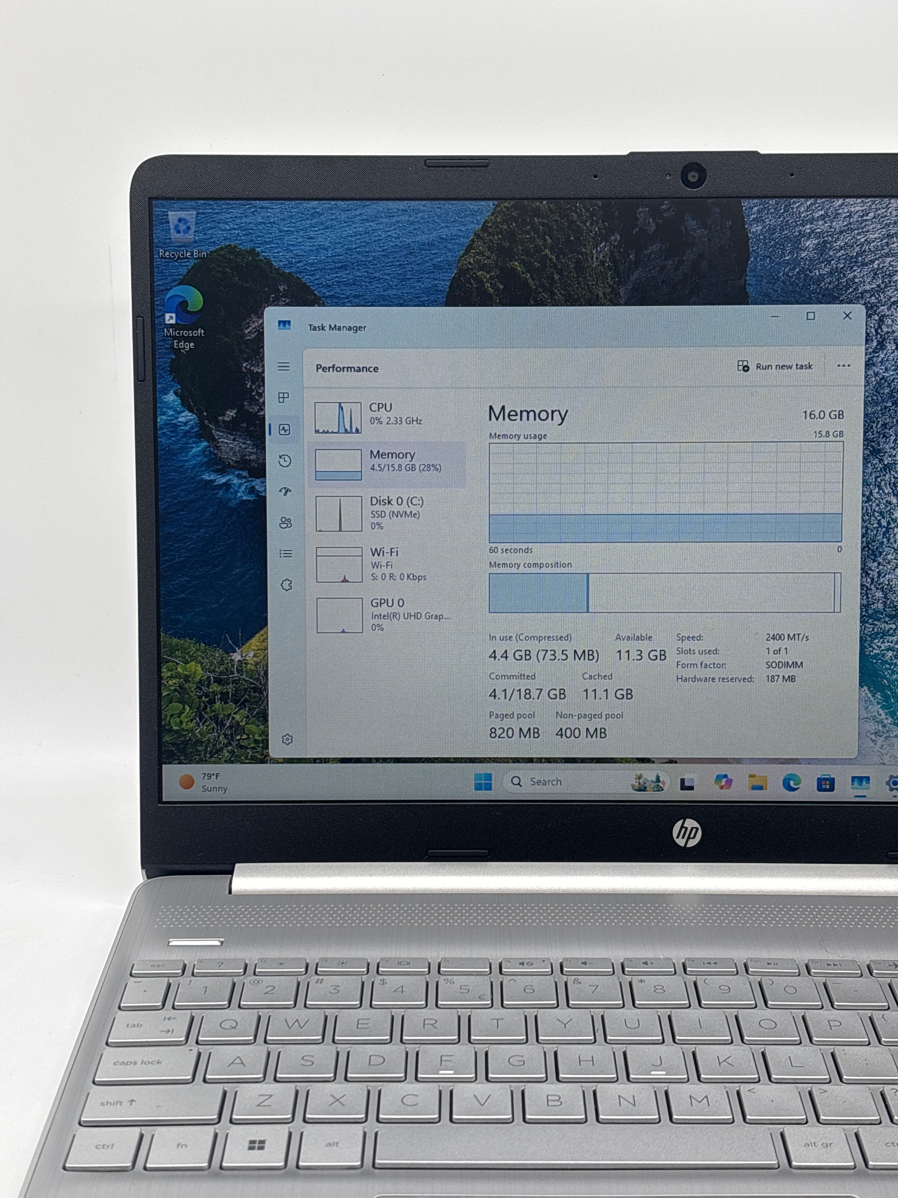 HP 15s-fq0008nia Intel Celeron N4120 16GB RAM 1TB SSD