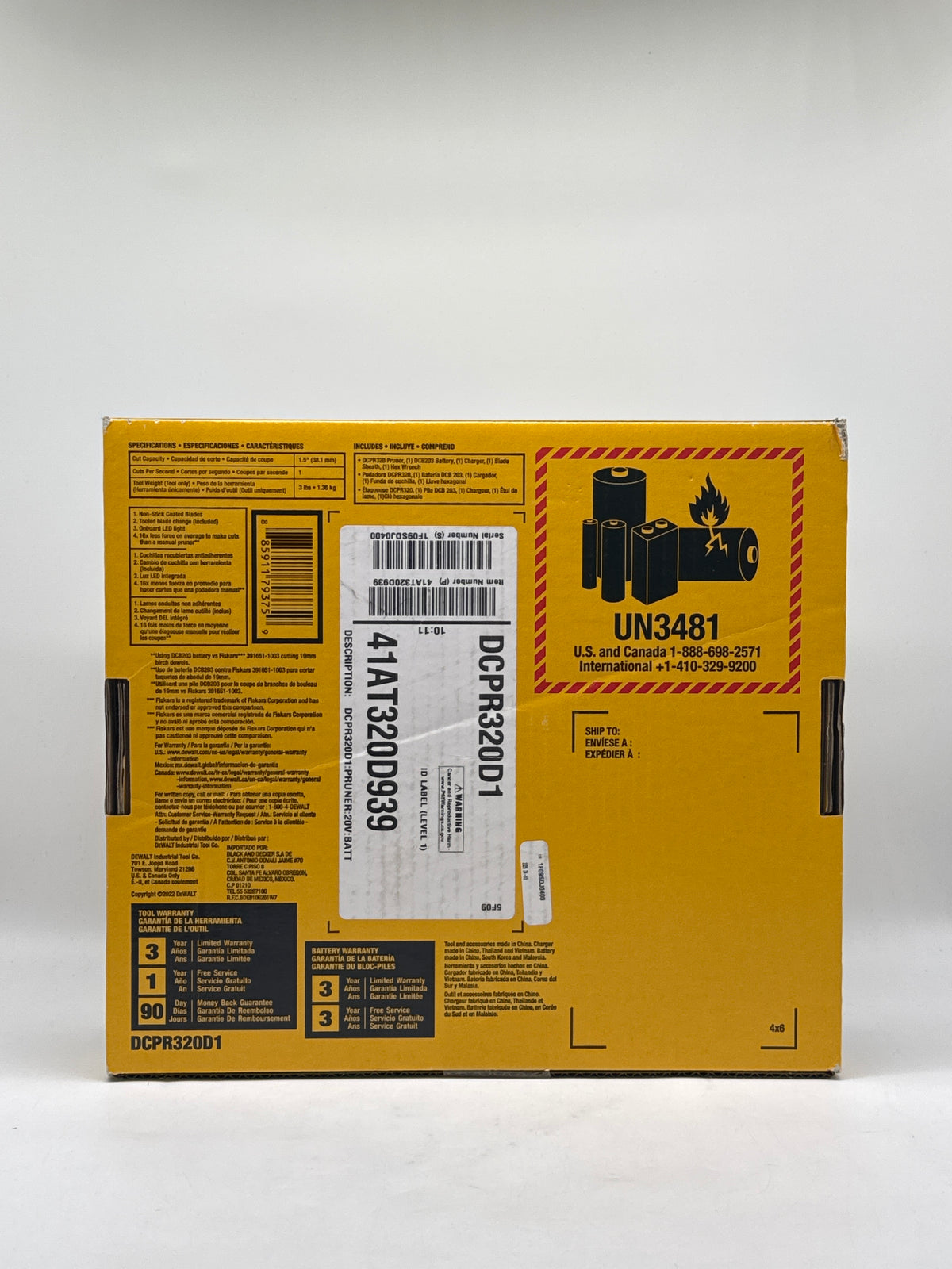 DEWALT DCPR320D1 20V MAX Cordless Pruner Kit LED Light - New