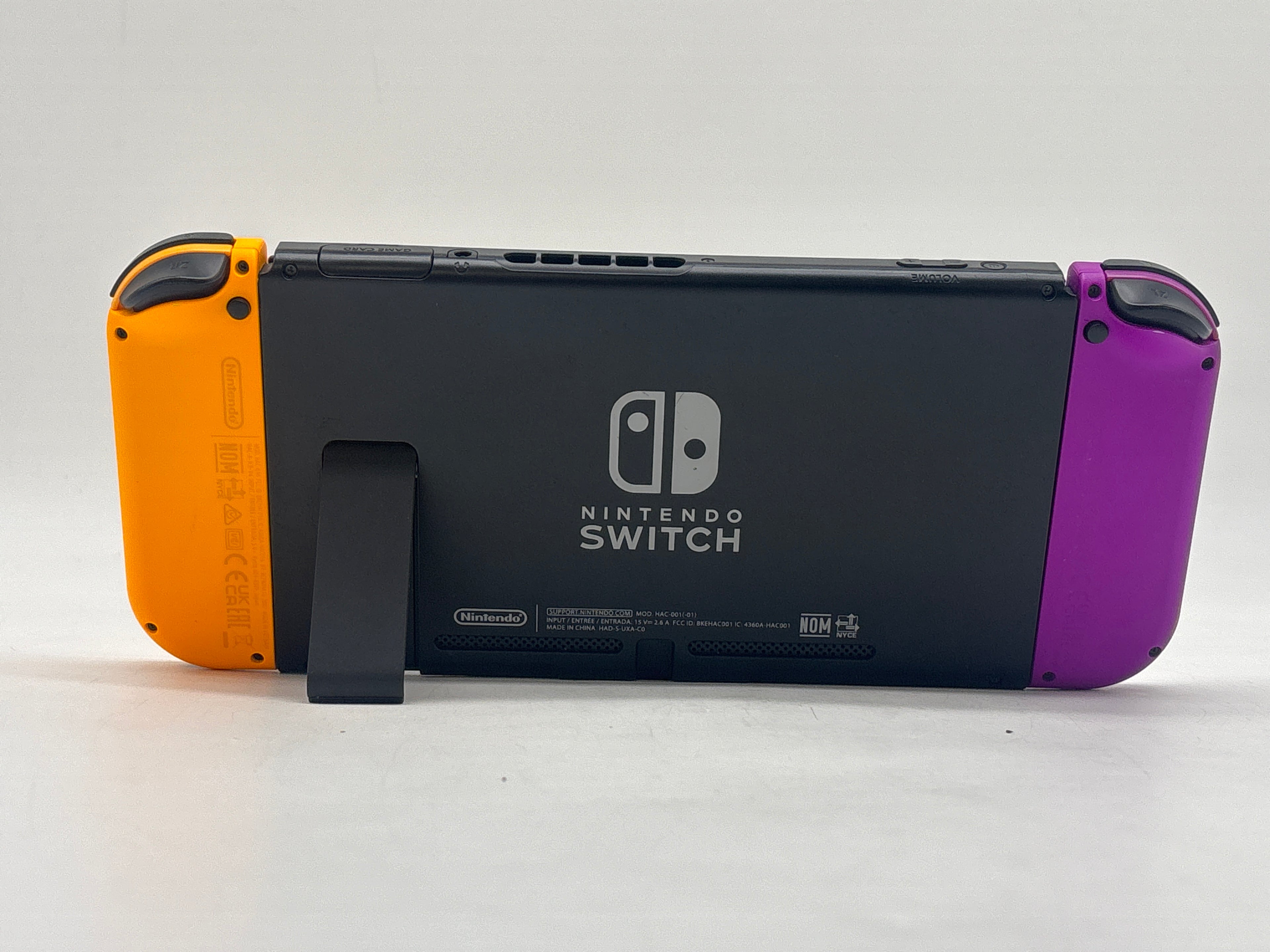 Nintendo Switch V1 HAC-001 (-01) 32GB Console W/ Orange & Purple Joycons + Case - Used