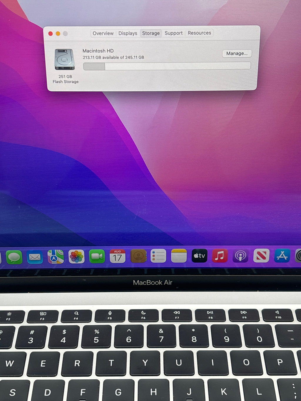 Apple MacBook Air 13" A2337 M1 8GB RAM 256GB SSD Silver - Used