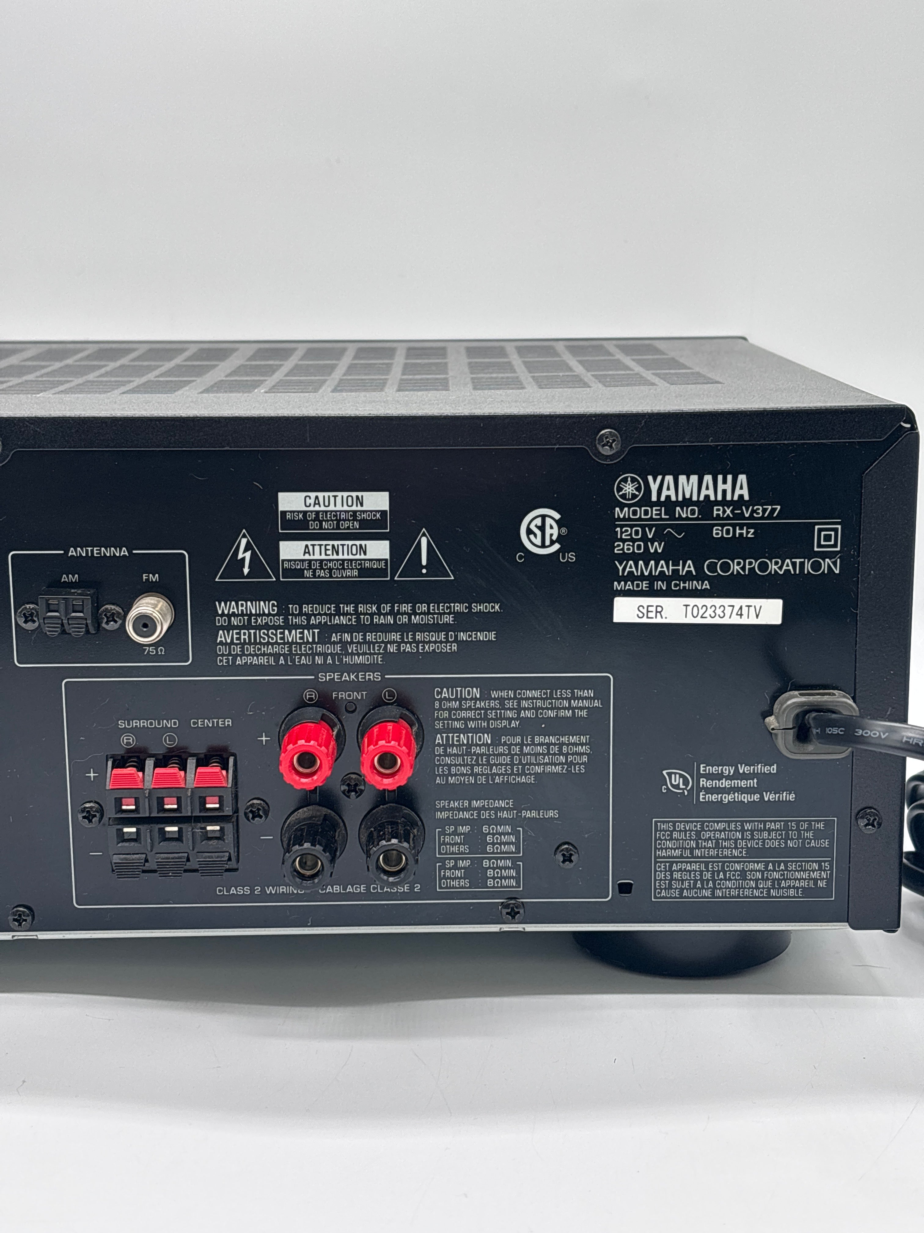 Yamaha RX-V377 AV Surround Receiver - For Parts (No Sound)