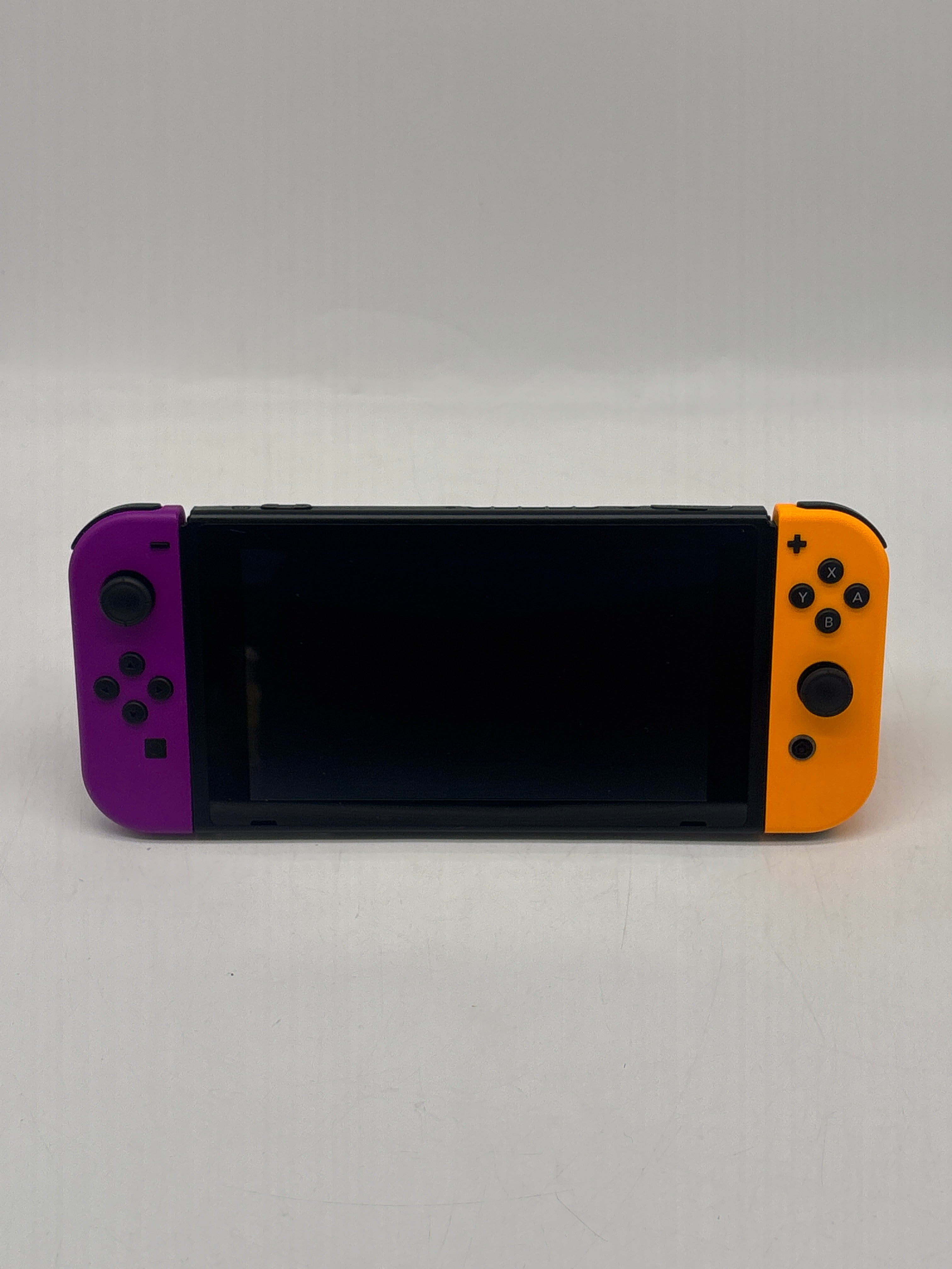 Nintendo Switch V1 HAC-001 (-01) 32GB Console W/ Orange & Purple Joycons + Case - Used