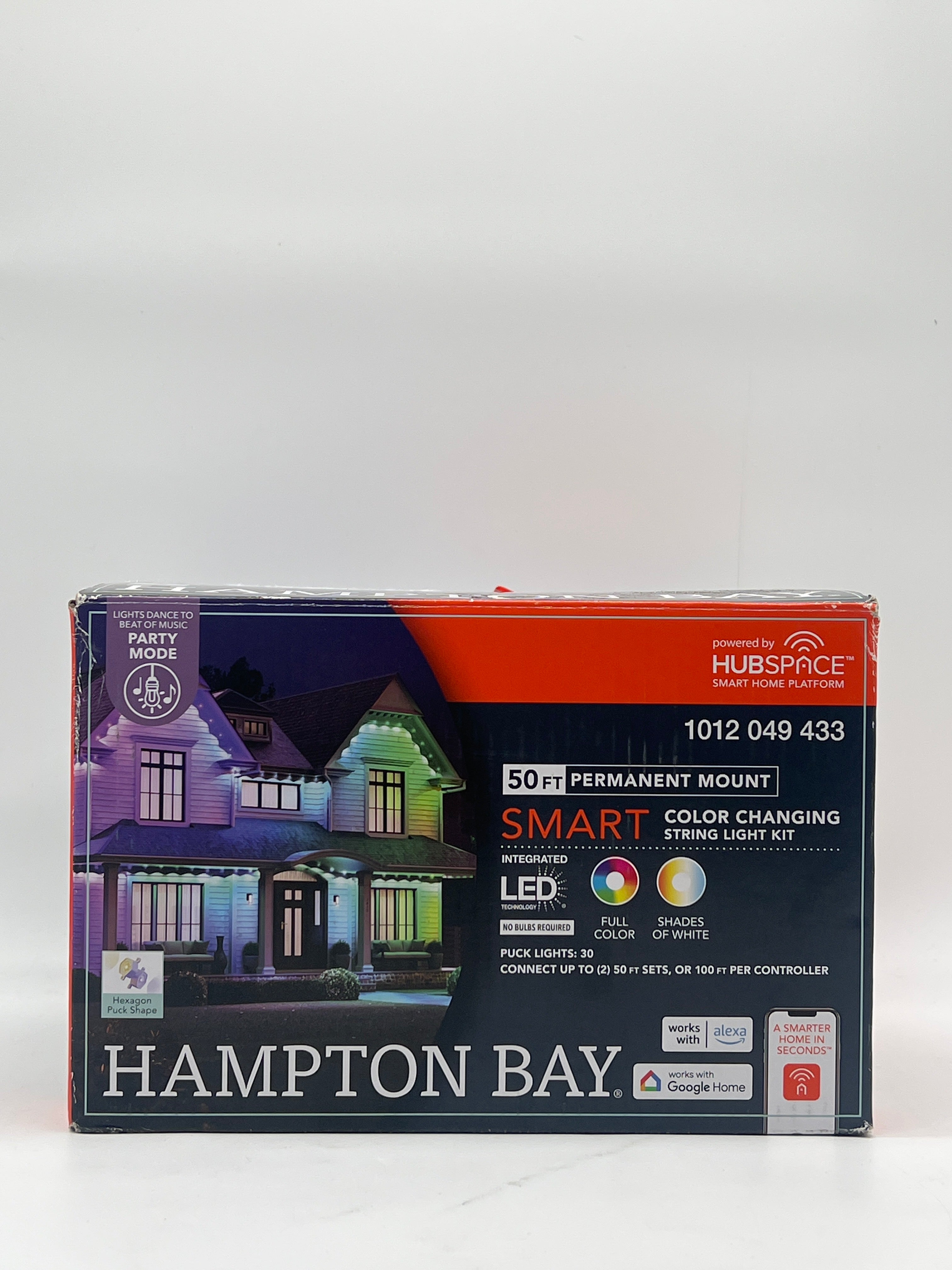 Hampton Bay Permanent Mount 50 Ft String Light Multicolor Indoor Outdoor