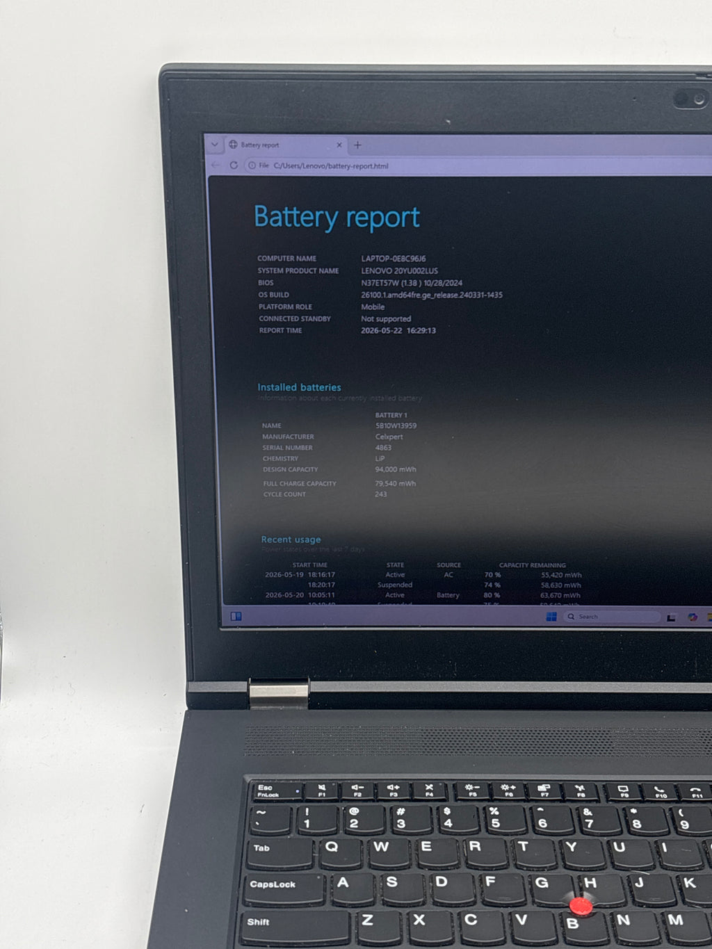 Lenovo ThinkPad P17 Gen 2 i7-11800H 16GB RAM 512GB SSD RTX A2000