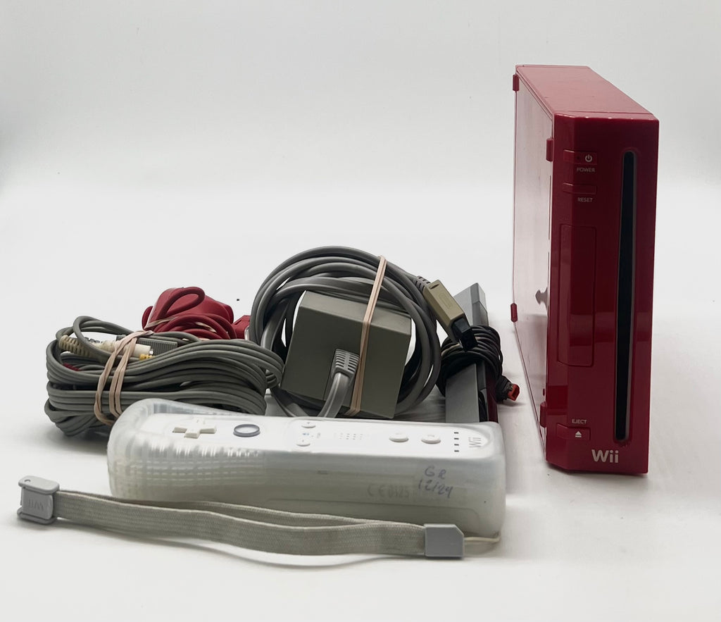 Nintendo Wii (RVL-001) 2010 Video Game System Red - Used