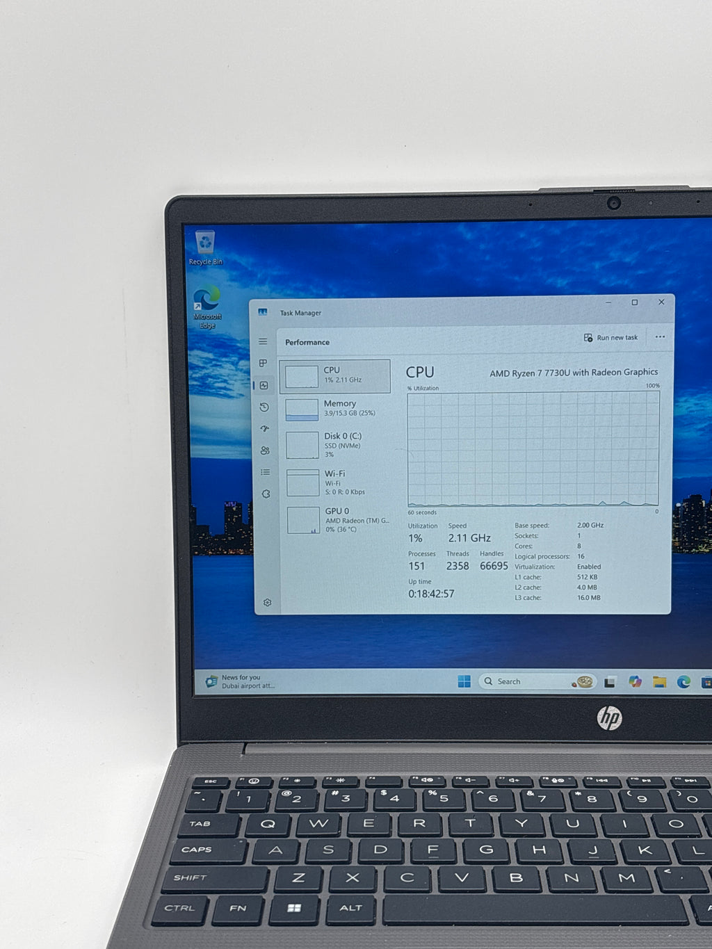 HP 255 G10 Ryzen 7 7730U 16GB RAM 512GB SSD