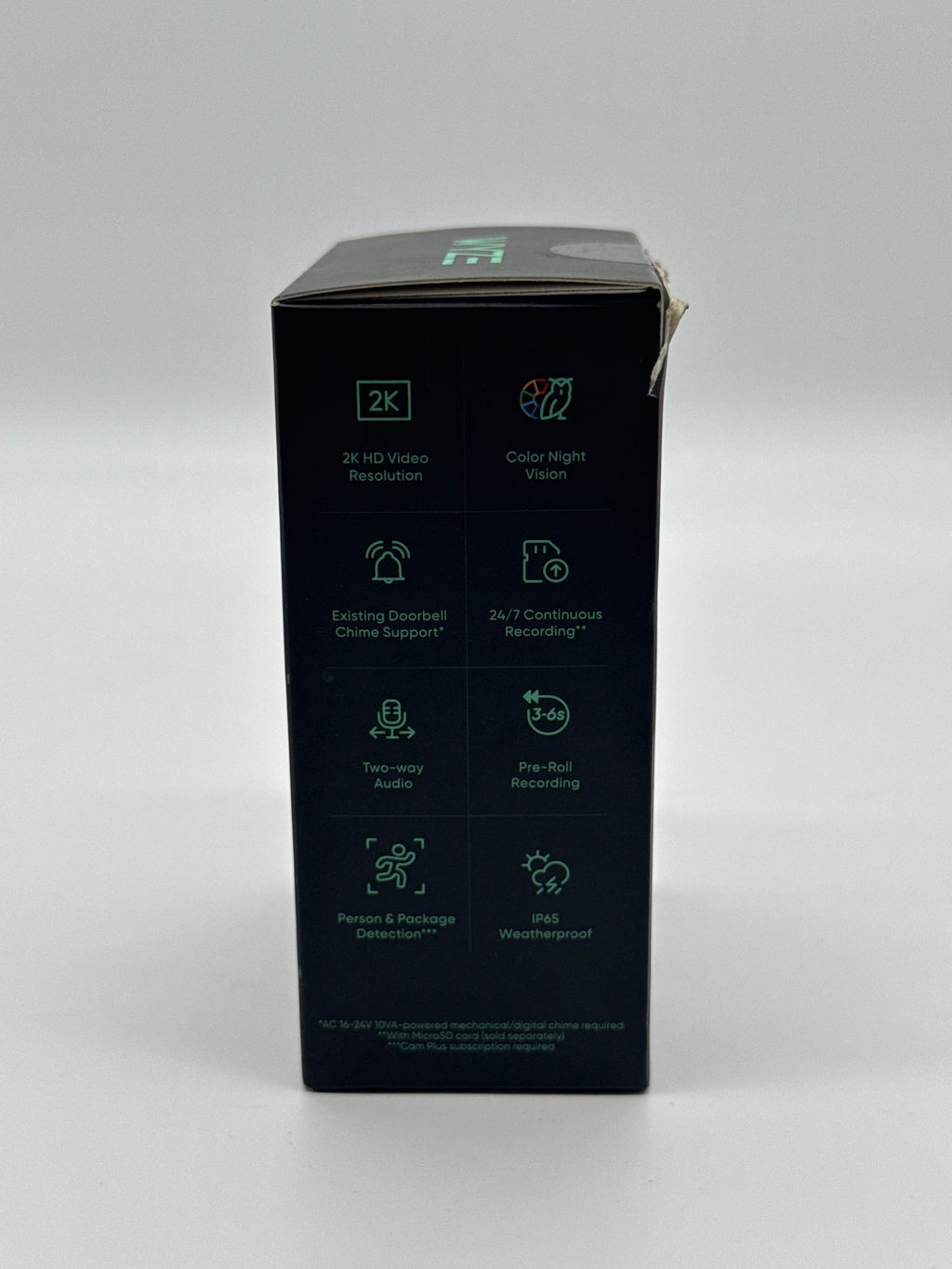Wyze WVDWDV2 Video Doorbell 2K Video Black Wired - New in Box
