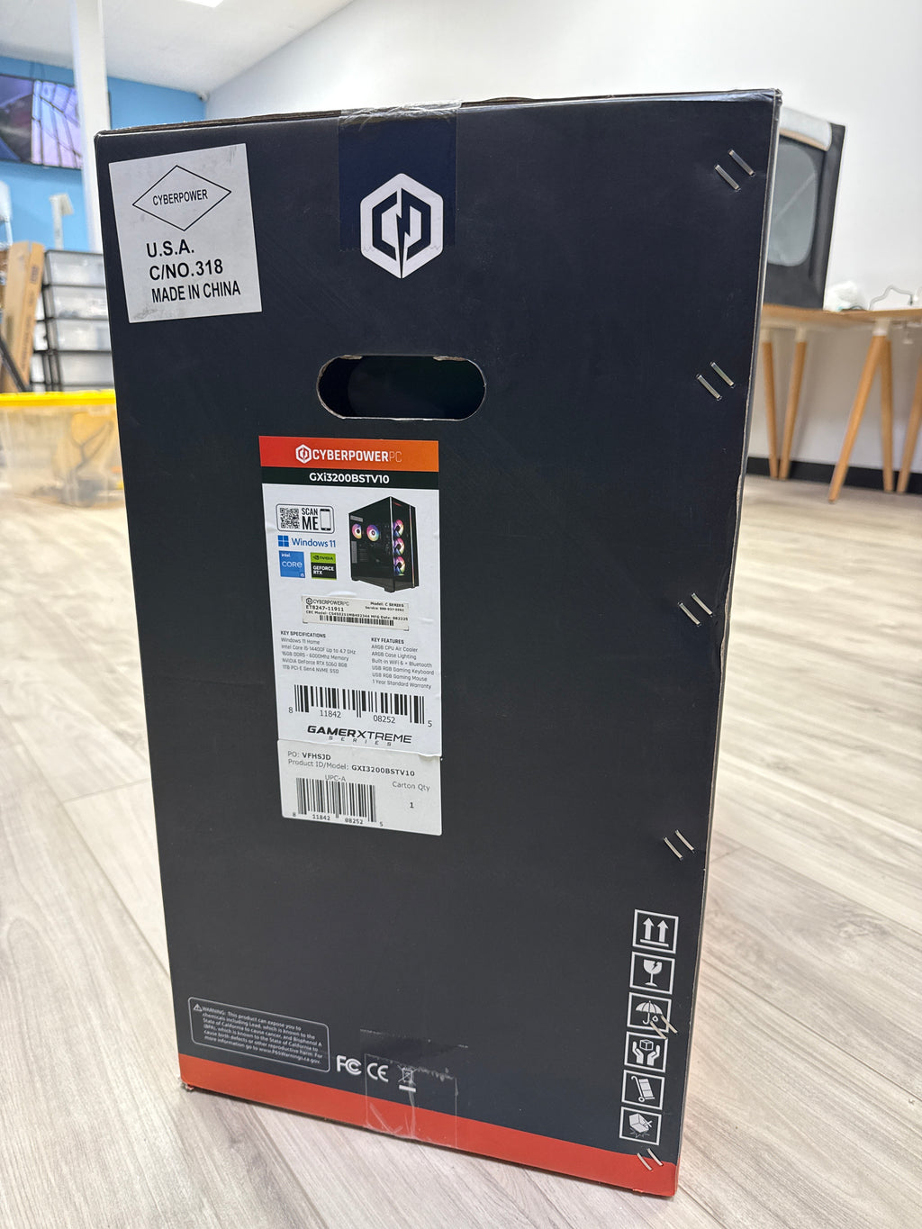 CyberPowerPC Gaming Desktop Intel Core i5-14400F RTX 5060 16GB 1TB SSD Black