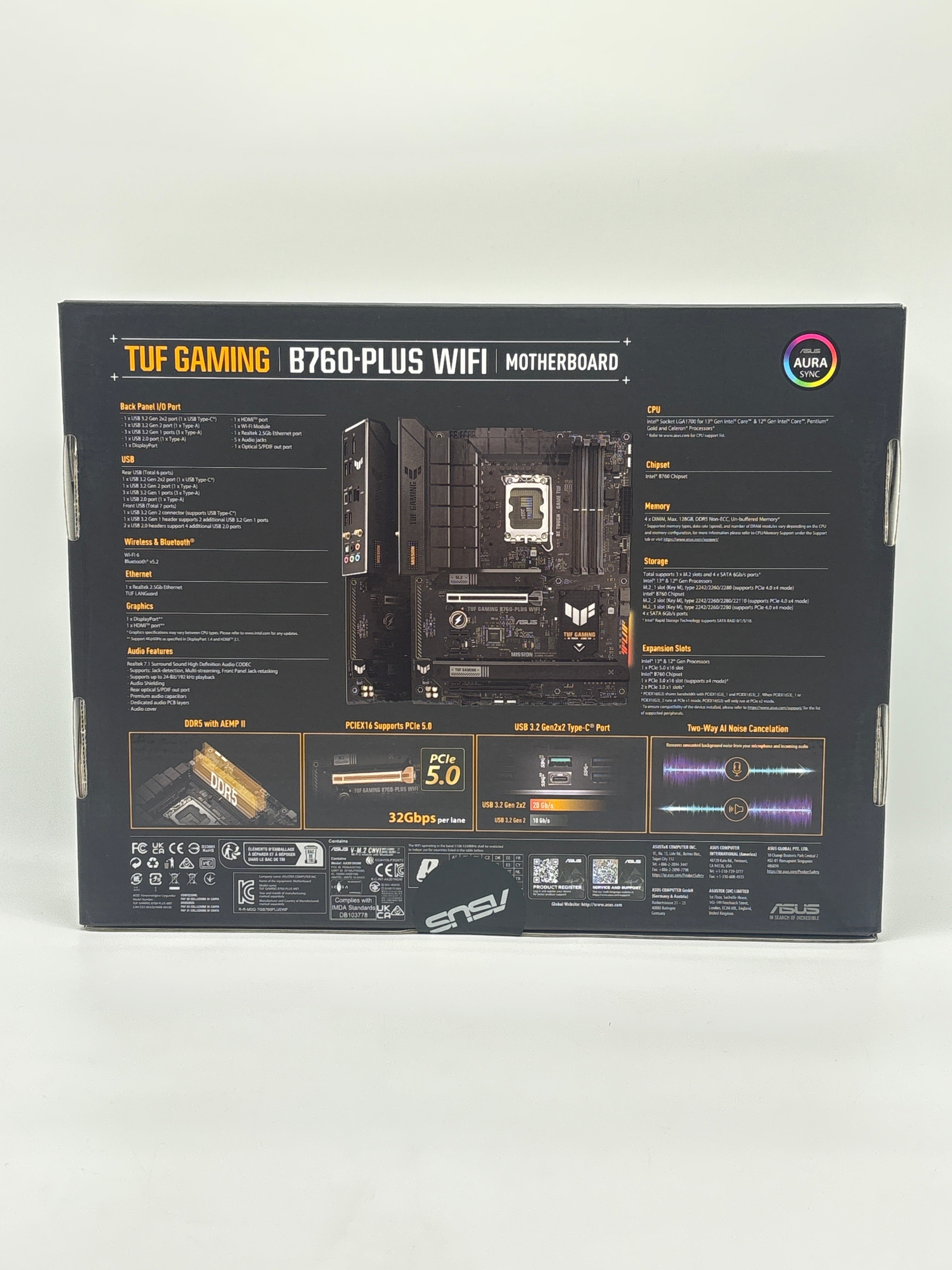 ASUS TUF Gaming B760-PLUS WiFi DDR5 LGA 1700 ATX Intel Motherboard