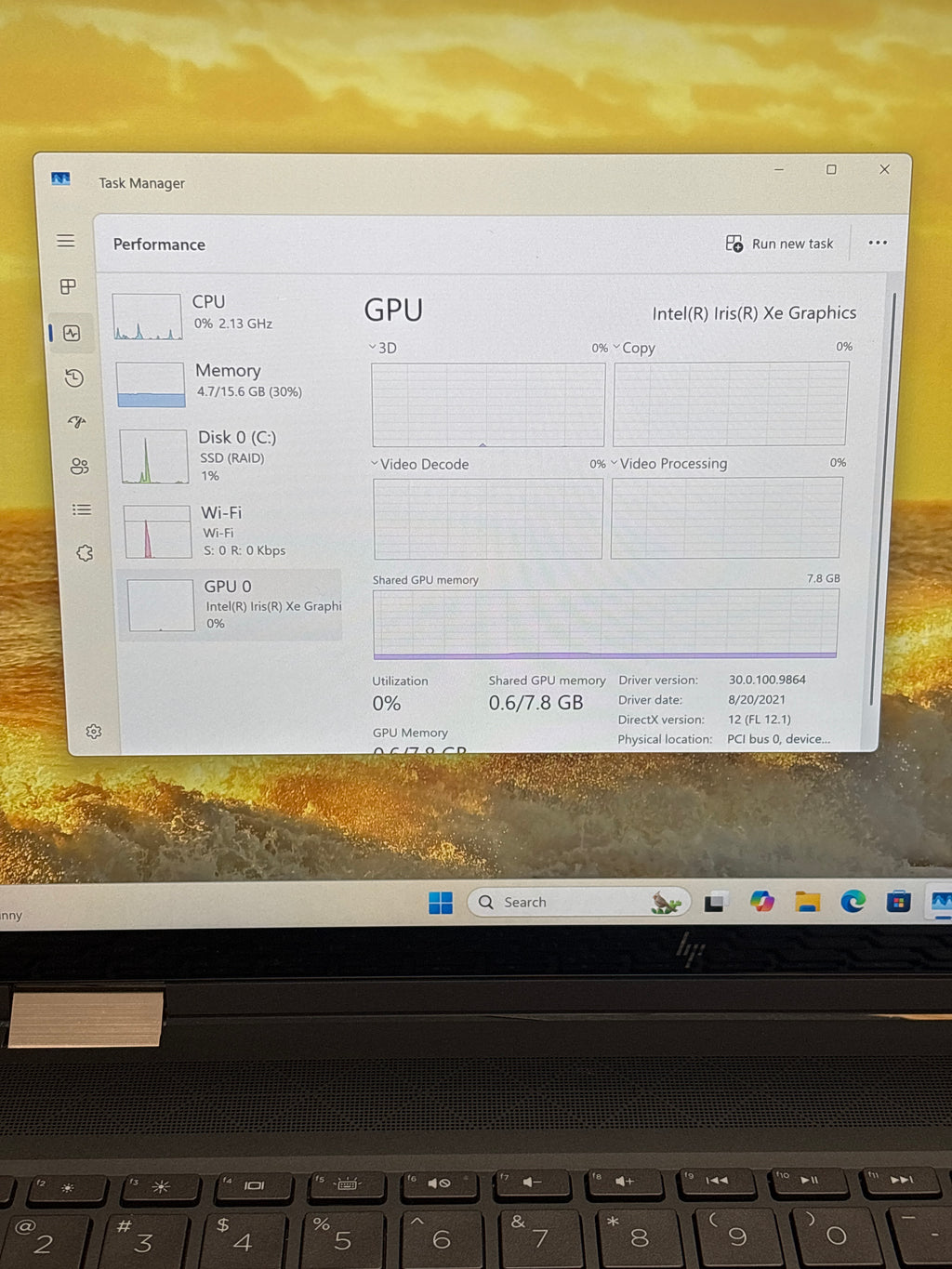 HP Spectre X360 15-eb1043dx i7-1165G7 16GB RAM 512GB SSD - For Parts (No Battery)