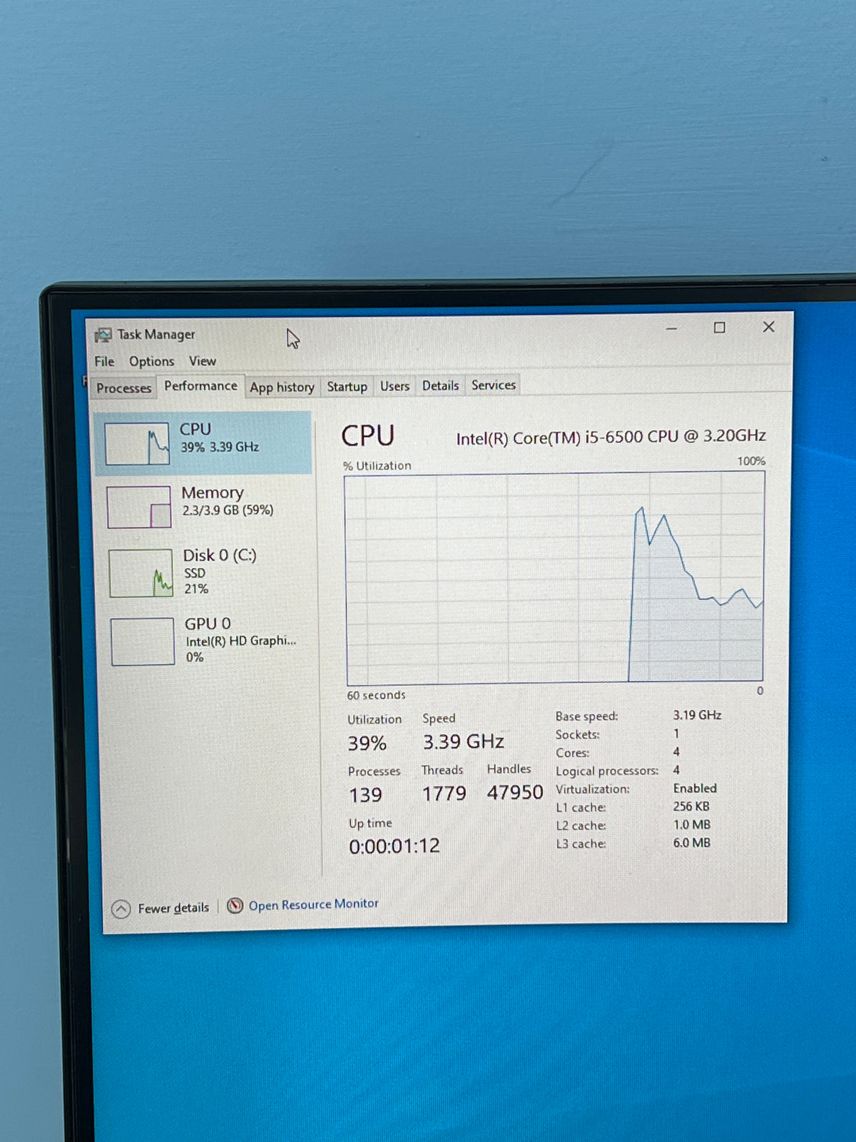 Dell OptiPlex 5040 Desktop i5-6500 4GB RAM 256GB SSD Black - Used